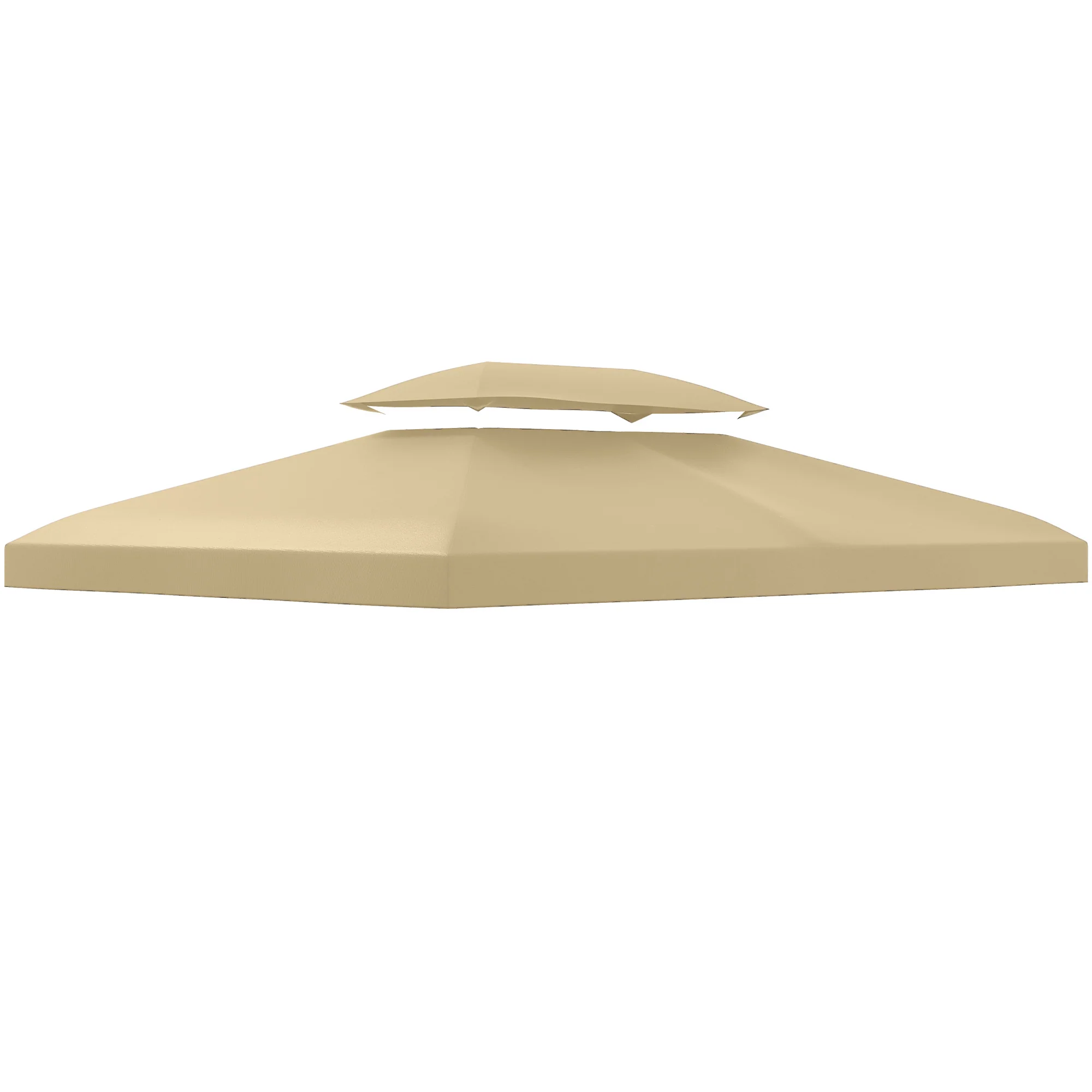 3 x 4m Gazebo Canopy Replacement Cover, 2 Tier Top Roof UV Cover, Cream White