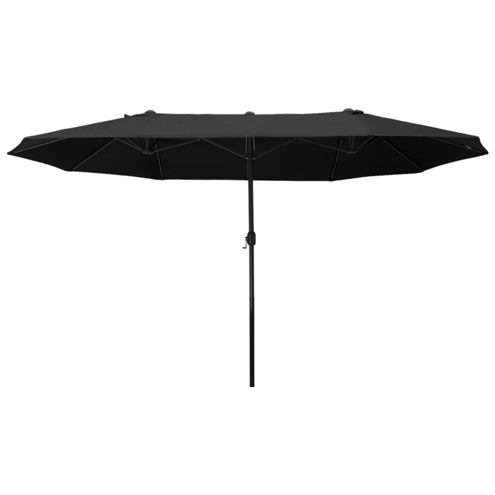 4.6m Garden Patio Parasol, Double-Sided Sun Umbrella, Market Canopy Shade, Black(No Base) - Image 12