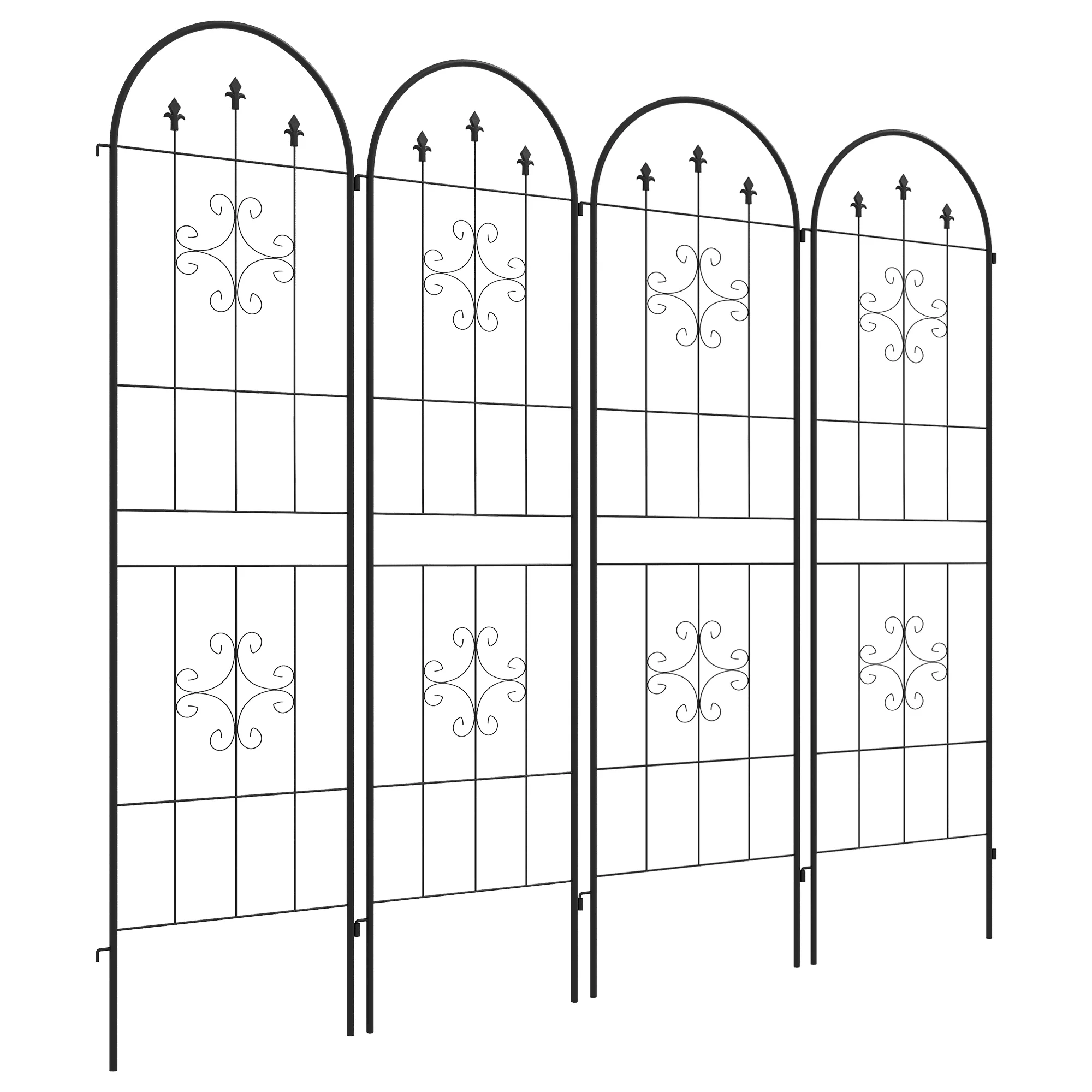 4-Pack 20" x 71" Metal Garden Trellis with Arrow Design