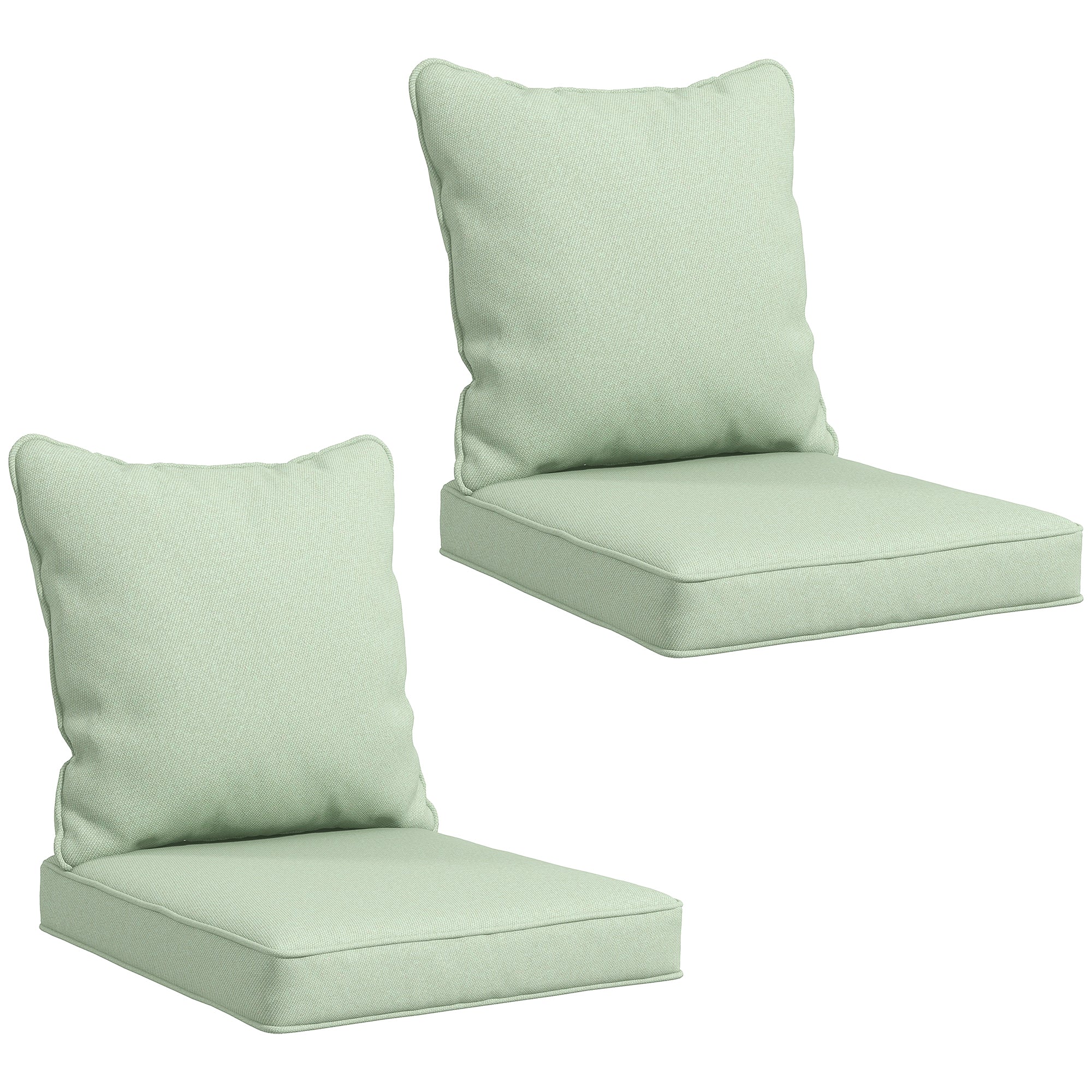 4-Piece Seat Cushion Back Pillows Replacement, Outdoor Patio Chair Cushions Set, Green - Image 12