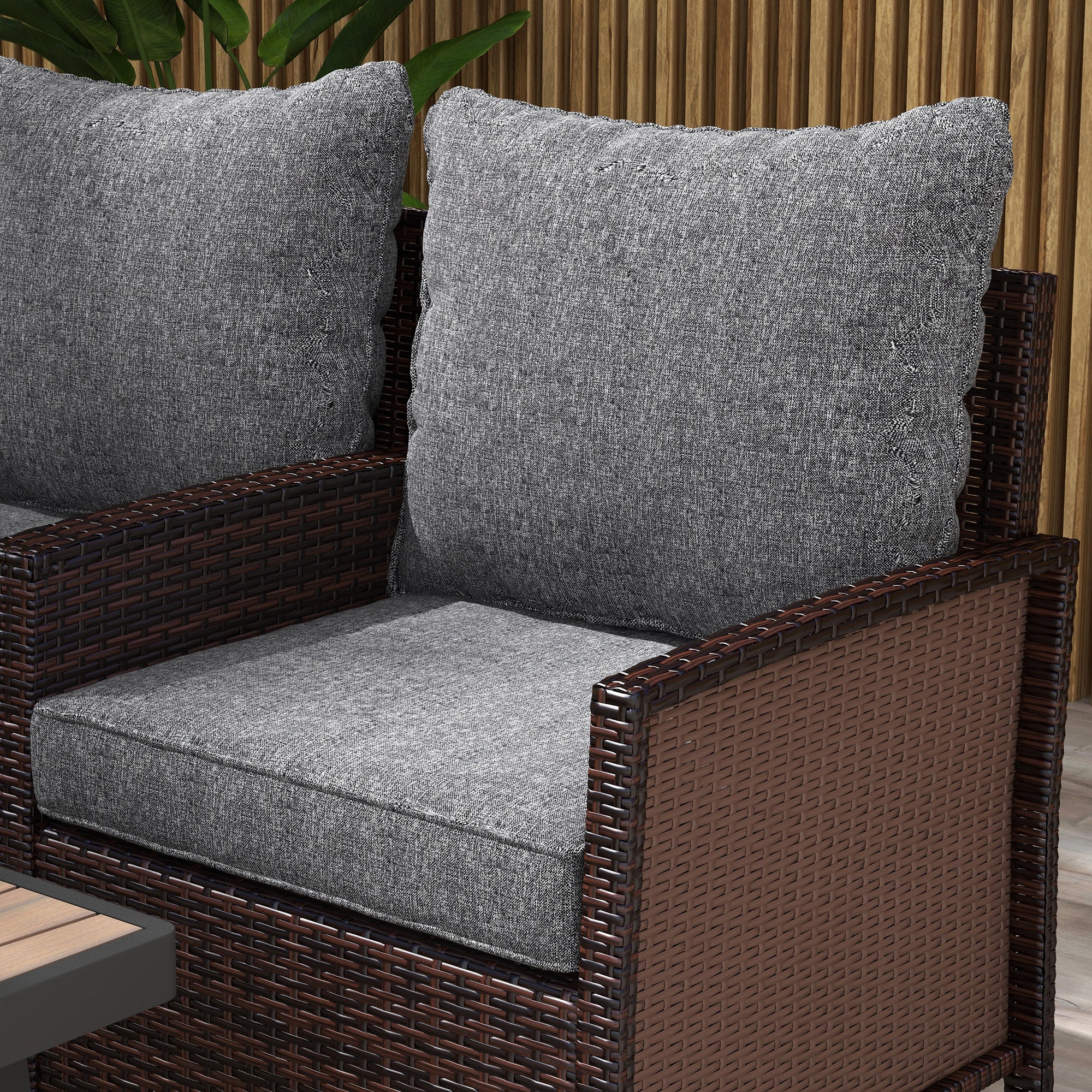 4-Piece Seat Cushion Pillows Replacement, Patio Chair Cushions Set with Back, Grey - Image 9