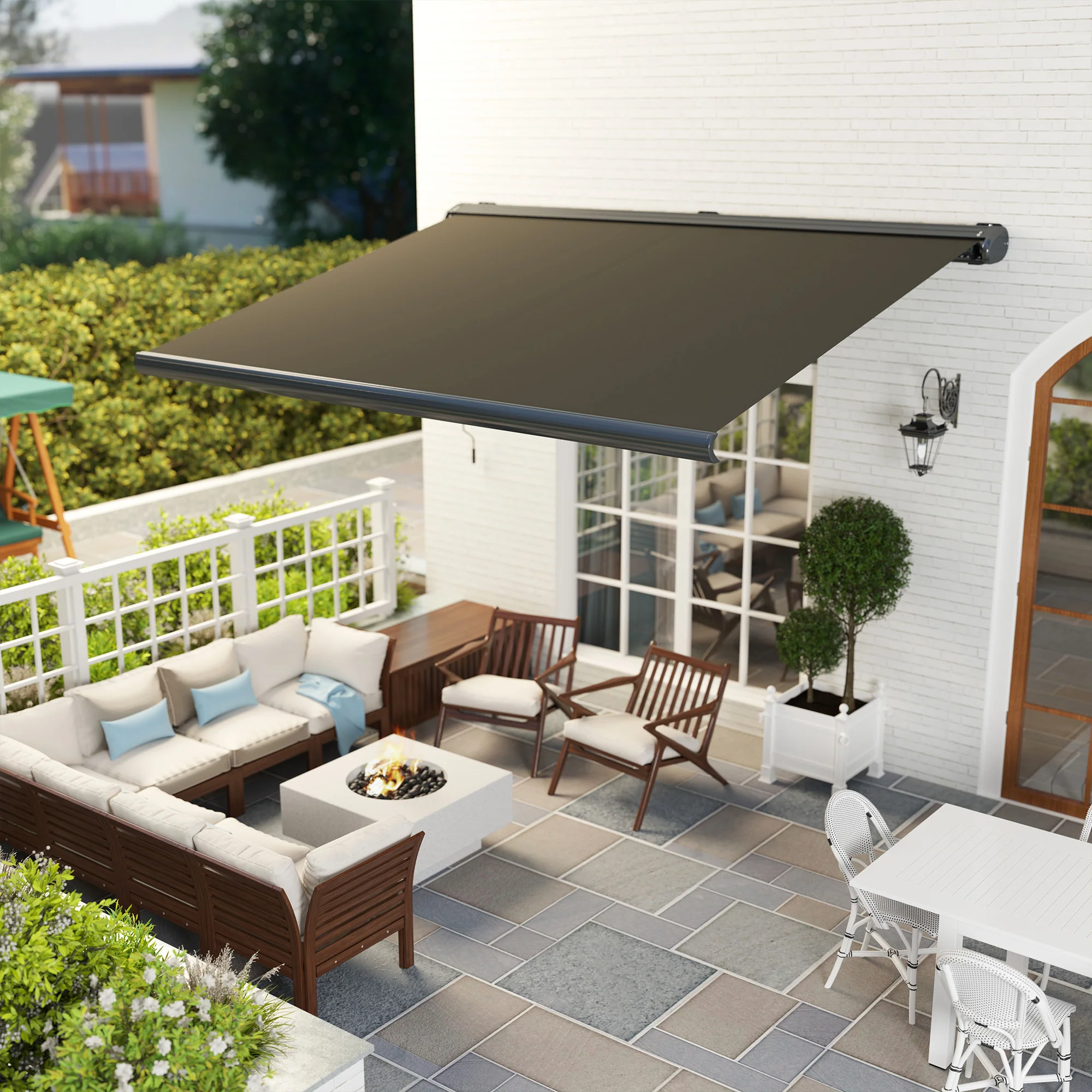 4 x 3m Full Cassette Electric Awning with Remote Controller, UPF50+, Dark Grey - Image 11