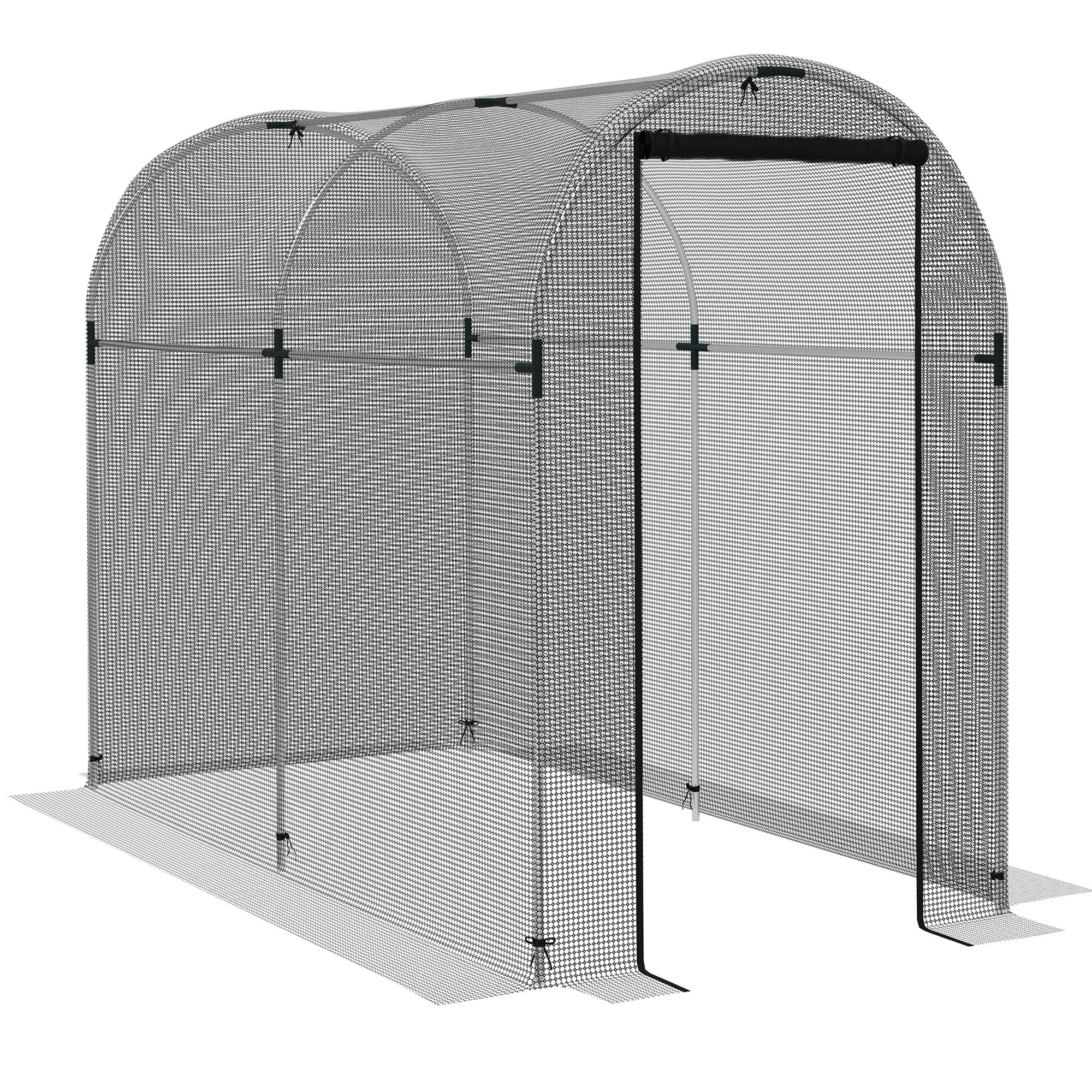 4' x 8' Black Crop Cage with Zippered Door & Galvanized Frame, Black - Image 12