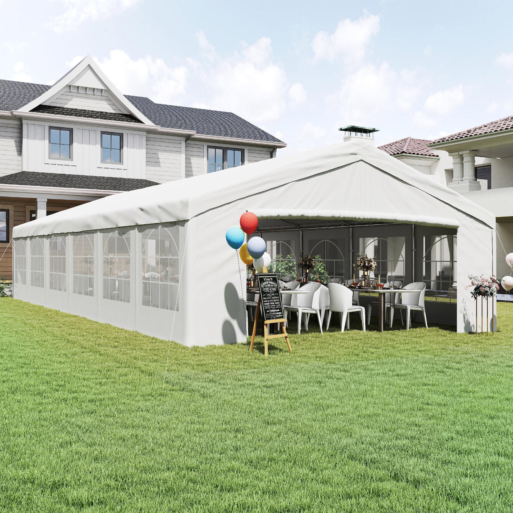40' x 20' Large Party Tent with Removable Sidewalls, White - Image 11