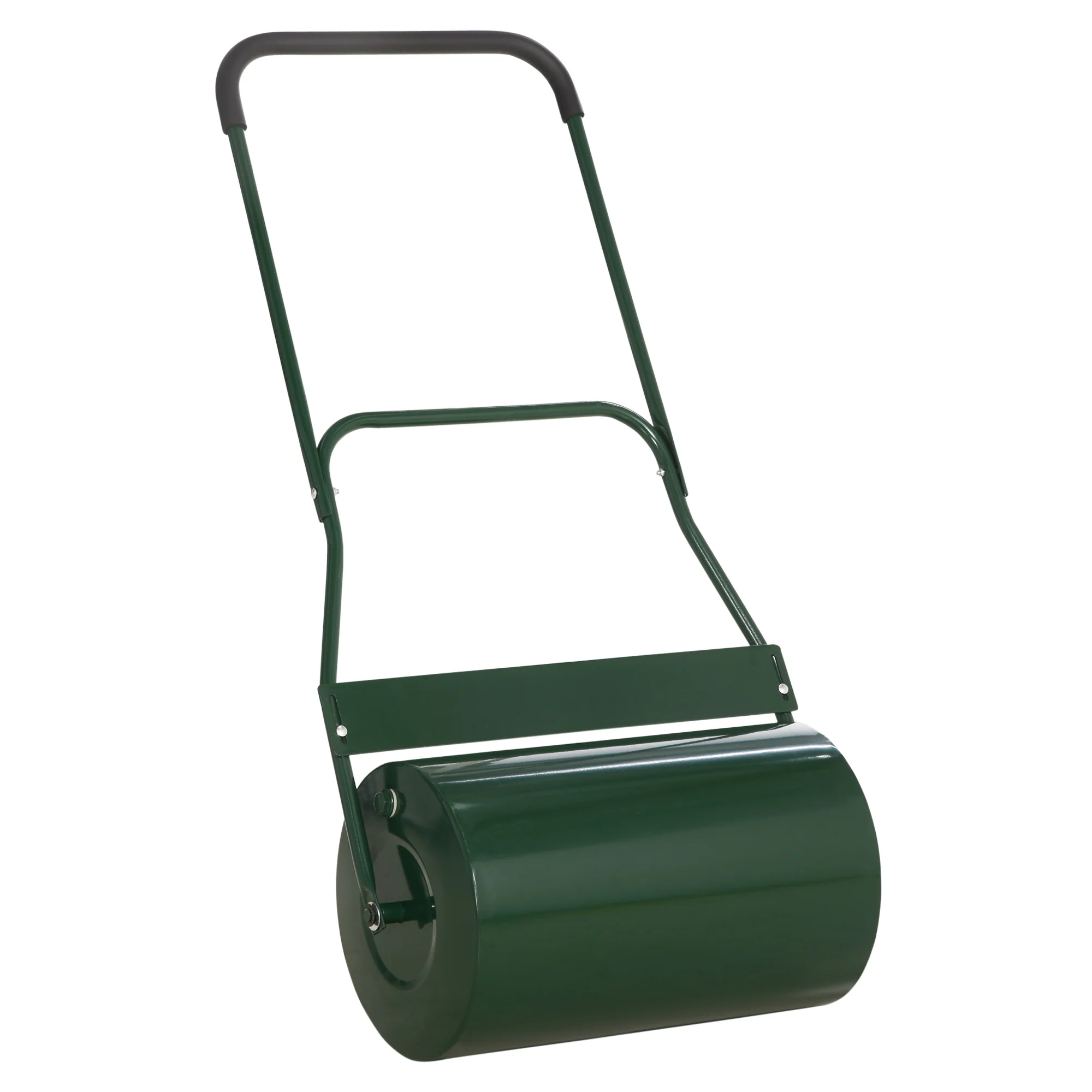 40L Lawn Roller with Rubber Handle Water/Sand Filled ¦µ32cm, for Garden, Yard, Green
