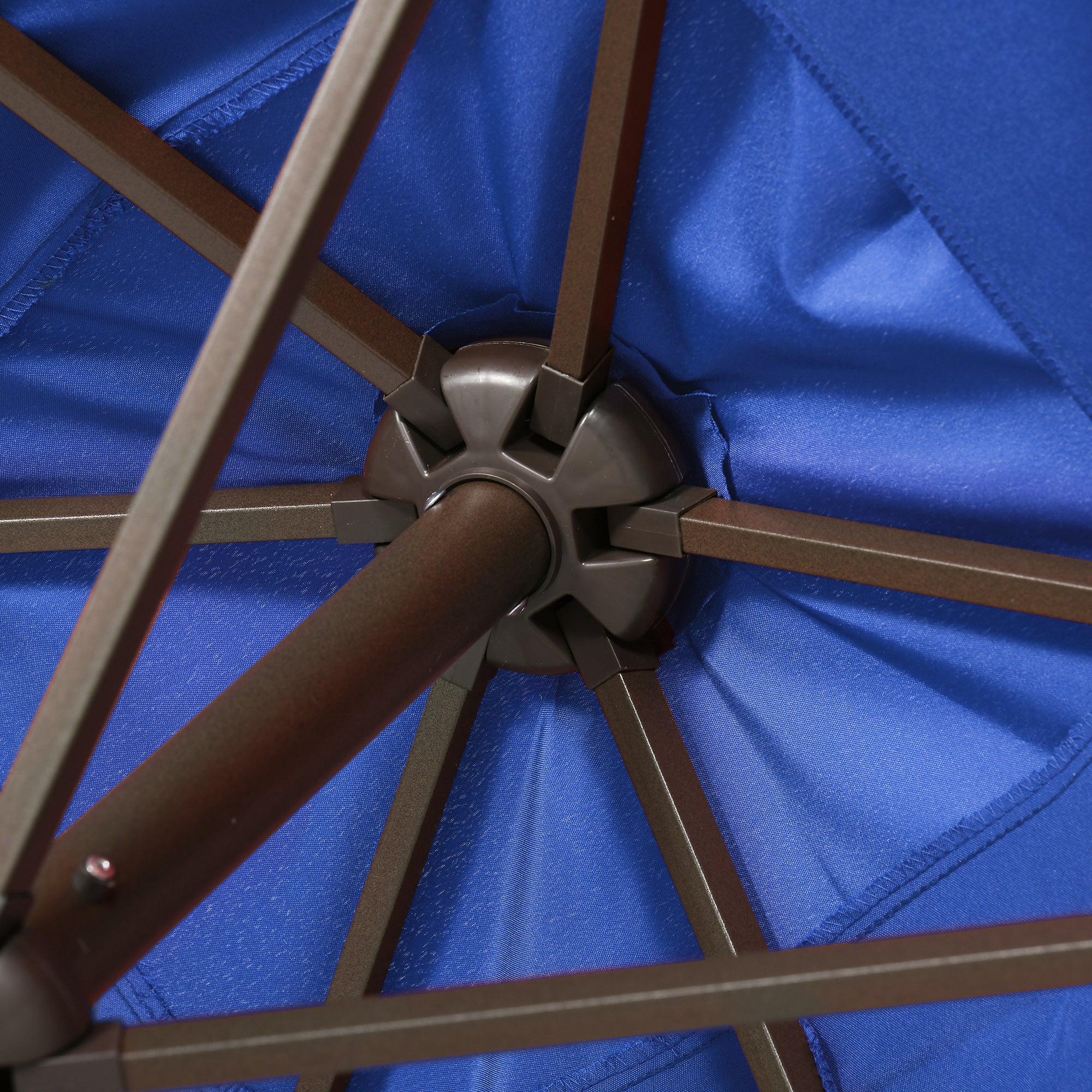 6.5' x 110' Solar Rectangle Market Umbrella with LEDs, Dark Blue - Image 11