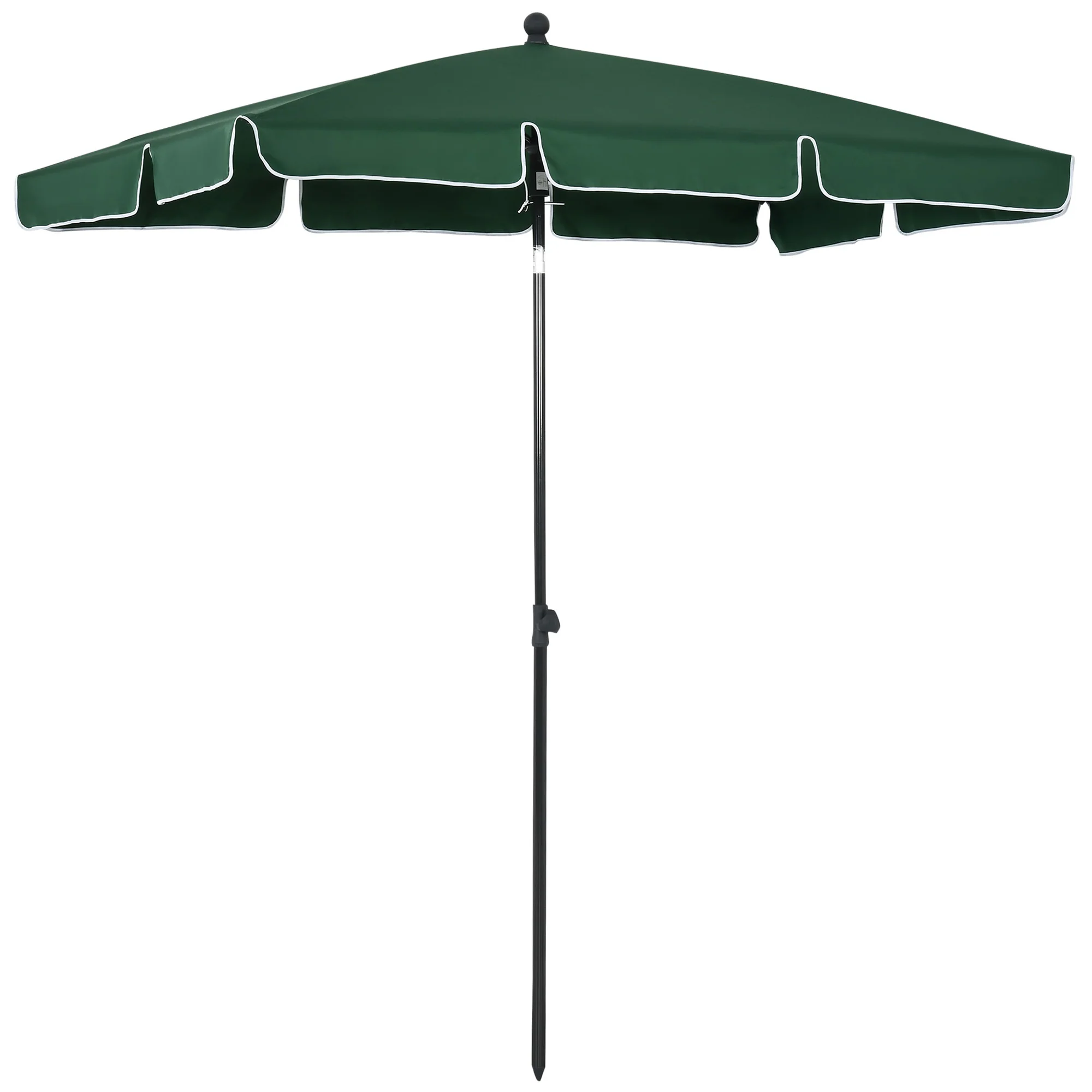 6.5x4ft Rectangle Patio Umbrella Aluminum Tilt Adjustable Garden Parasol Sun Shade Outdoor Canopy Green - Image 2