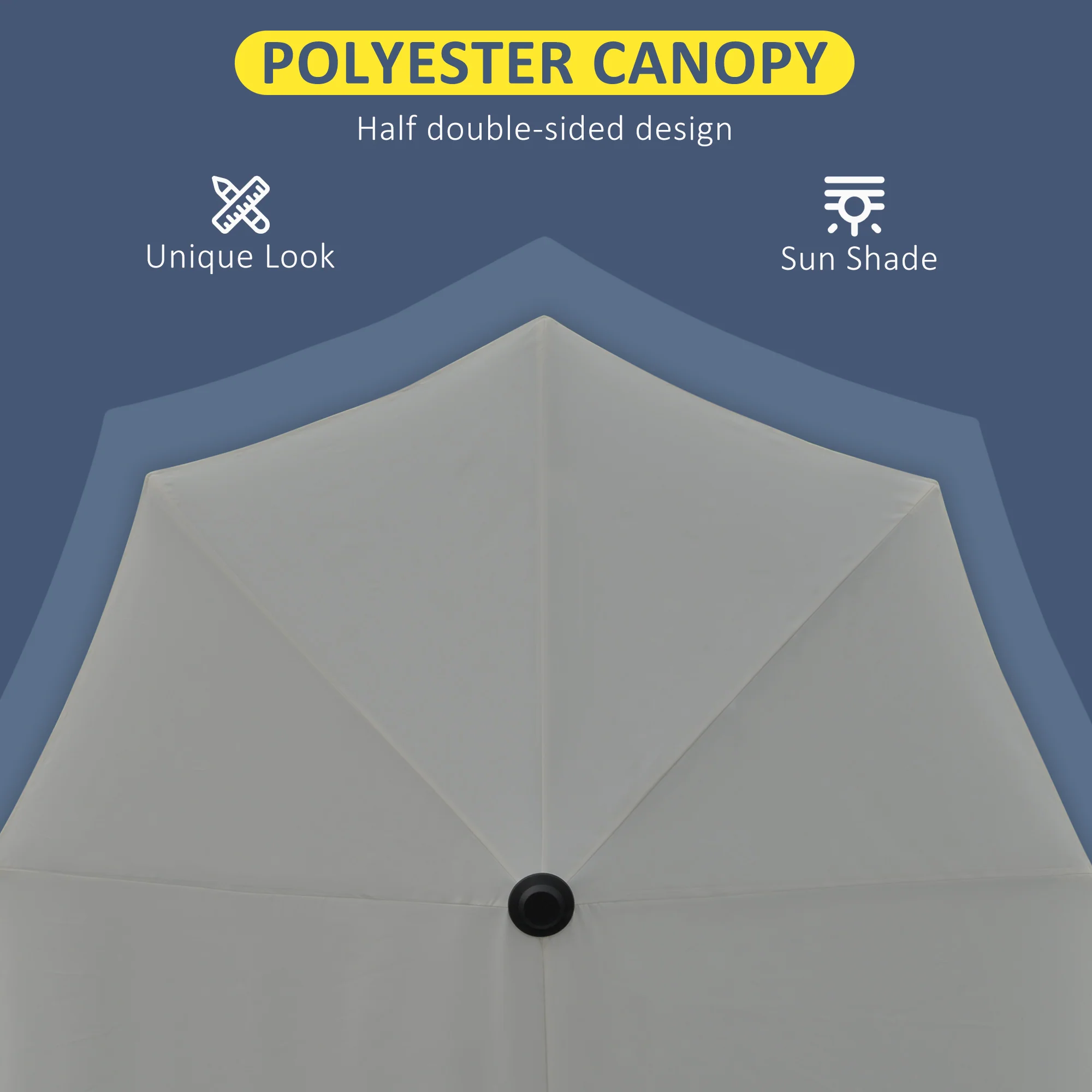 6.6'x6' Double-Sided Market Umbrella with Crank Handle & Cross Base, Dark Grey - Image 9