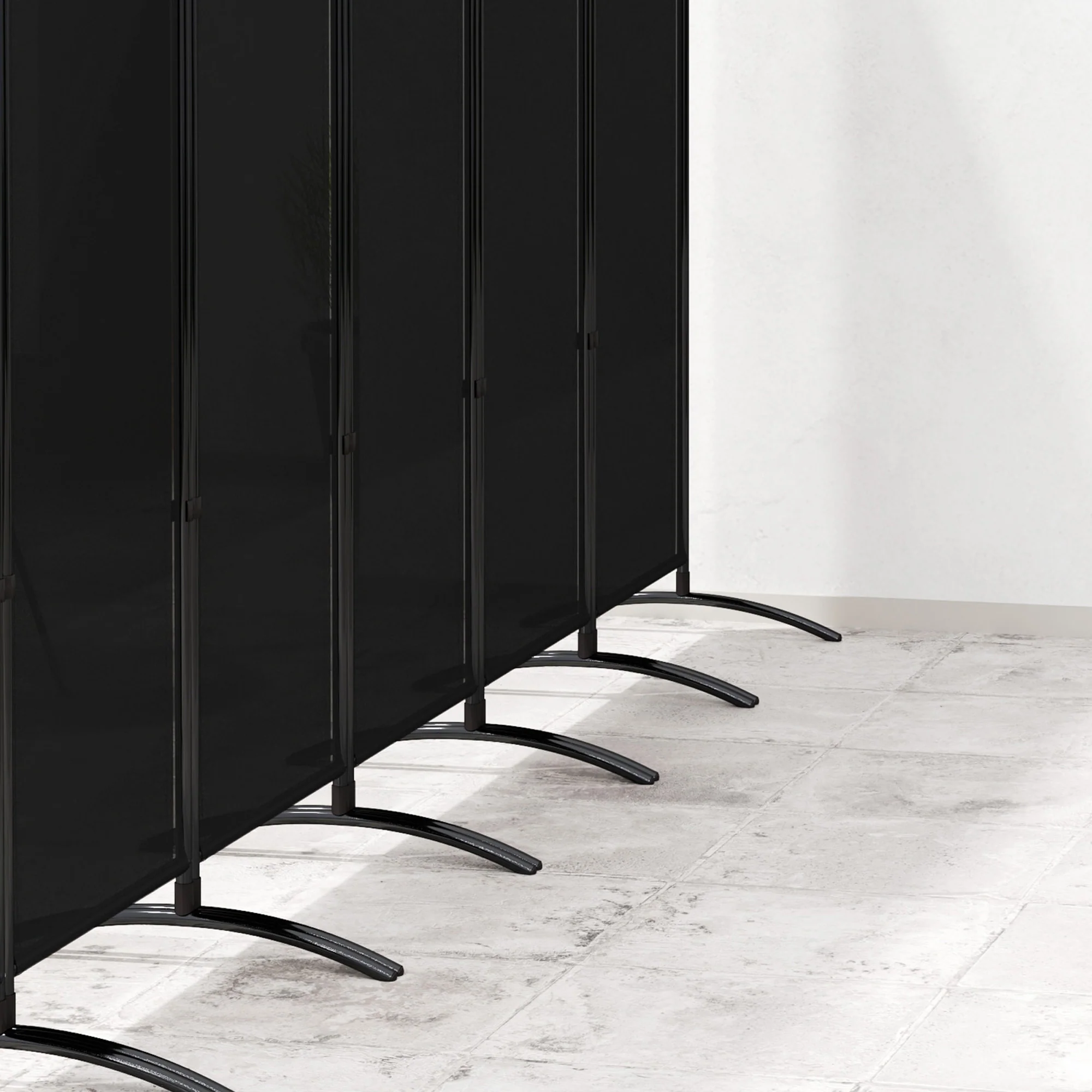 6 Panel Folding Privacy Screen, 5.7FT Tall Room Divider with UV30+ Protection, Black - Image 11