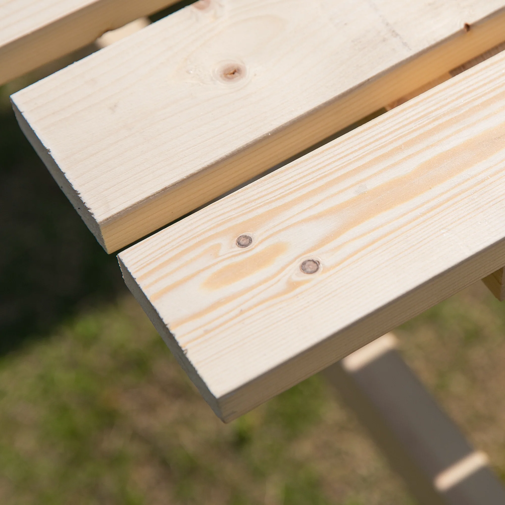 6 Seater Wooden Picnic Table Bench for Outdoor Garden or Patio with Parasol Cutout 150 cm Natural Wood Finish - Image 10
