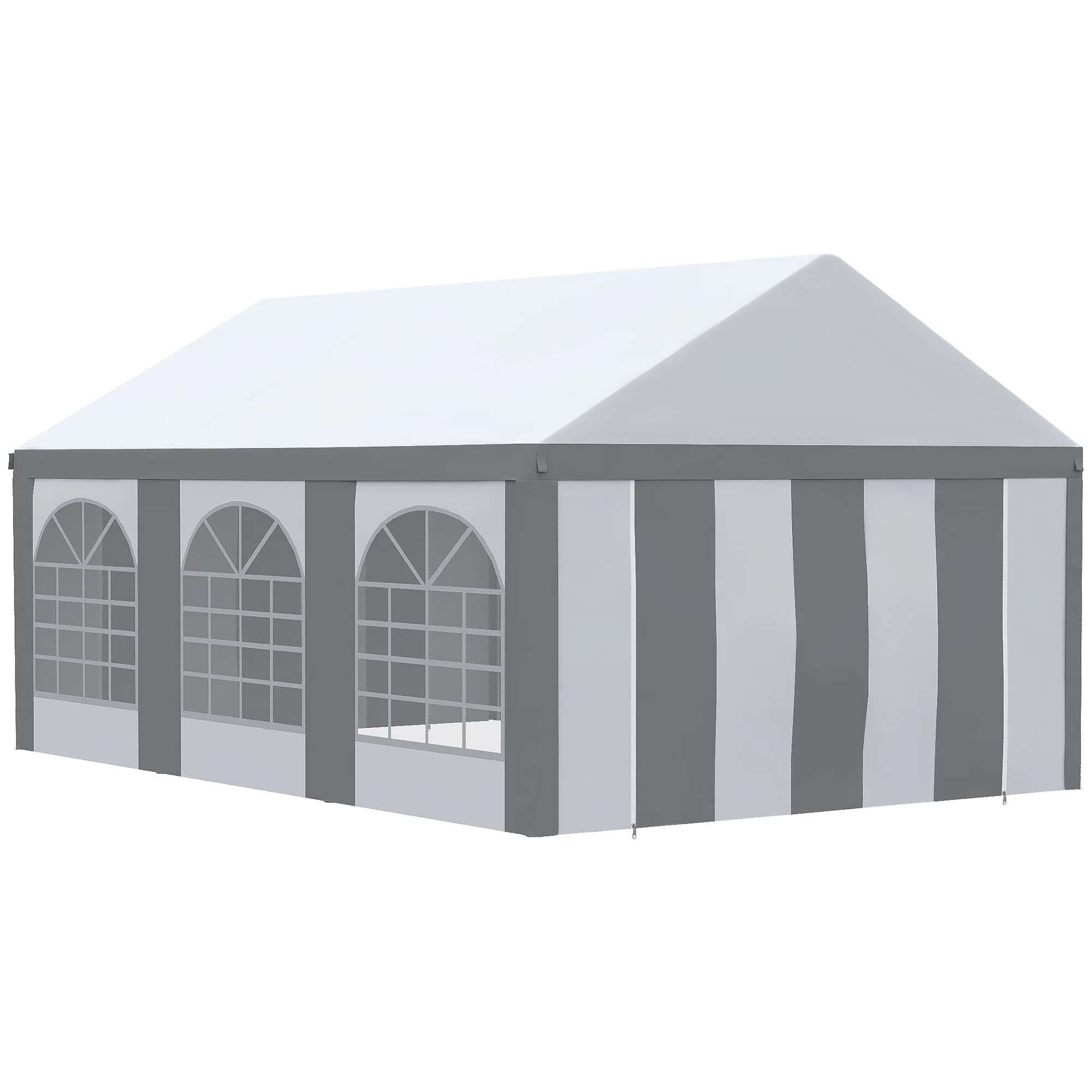 6 x 4m Galvanised Party Tent, Marquee Gazebo with Sides, 6 Windows & Double Doors - Image 13