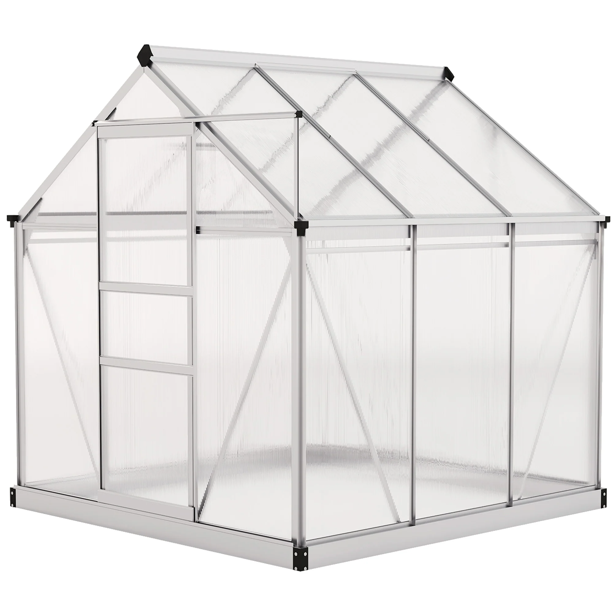BloomGreen 6' x 6' x 6.6' Polycarbonate Greenhouse with Aluminum Frame, Silver - Image 2