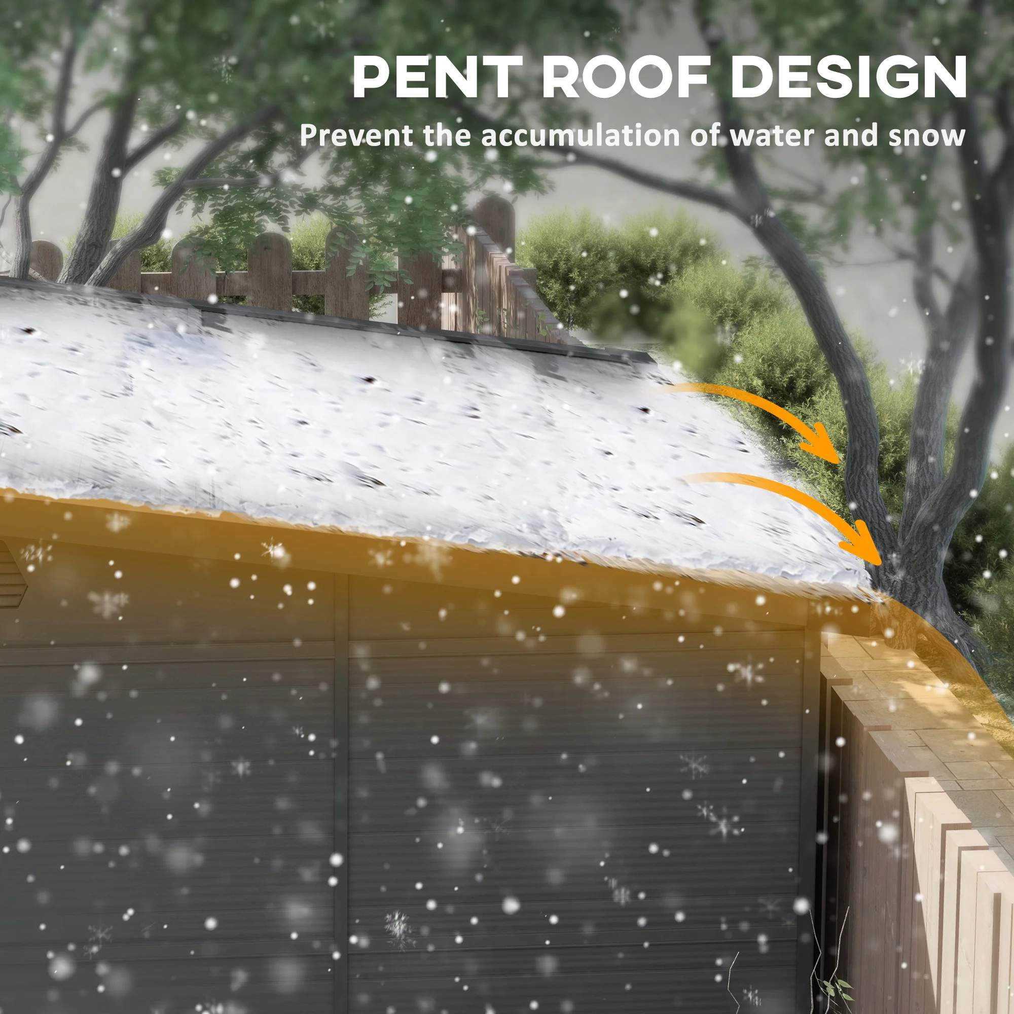 6 x 6ft Outdoor Storage Shed, Plastic Garden Shed with Windows and Air Vents, Outdoor Resin Tool Shed with Latch Doors for Garden, Deck, Dark Grey - Image 8