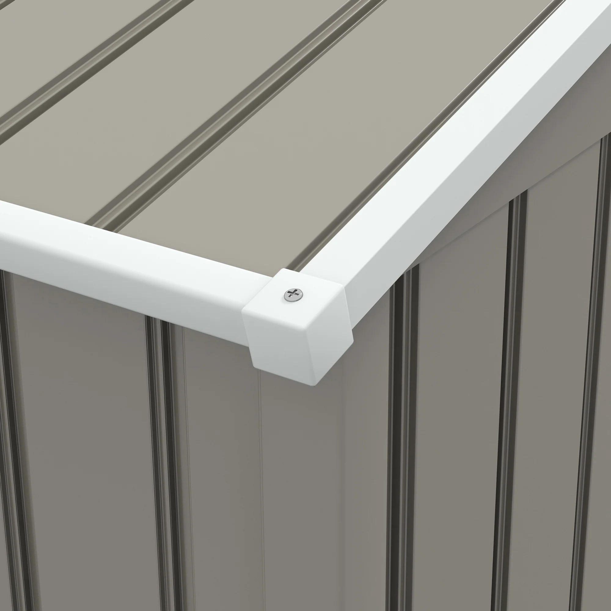 7.7 x 5.7ft Metal Garden Shed, Tool Storage House with Ventilation Slots & Sliding Doors, Light Grey - Image 10