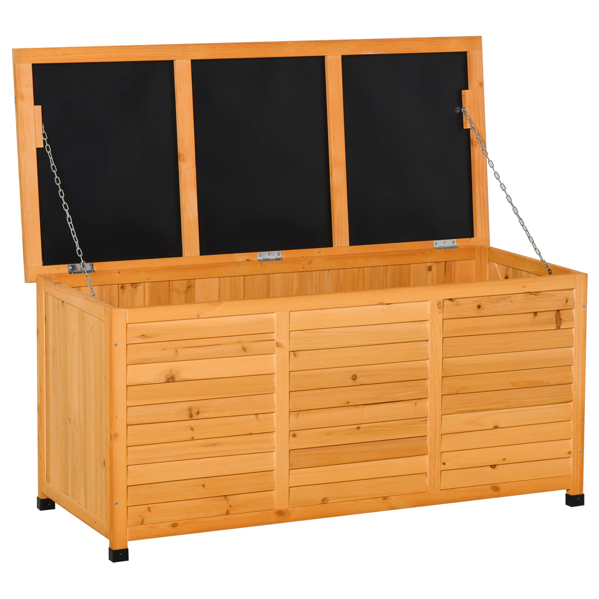 75 Gallon Wooden Deck Box with Weather-Resistant Finish, Yellow