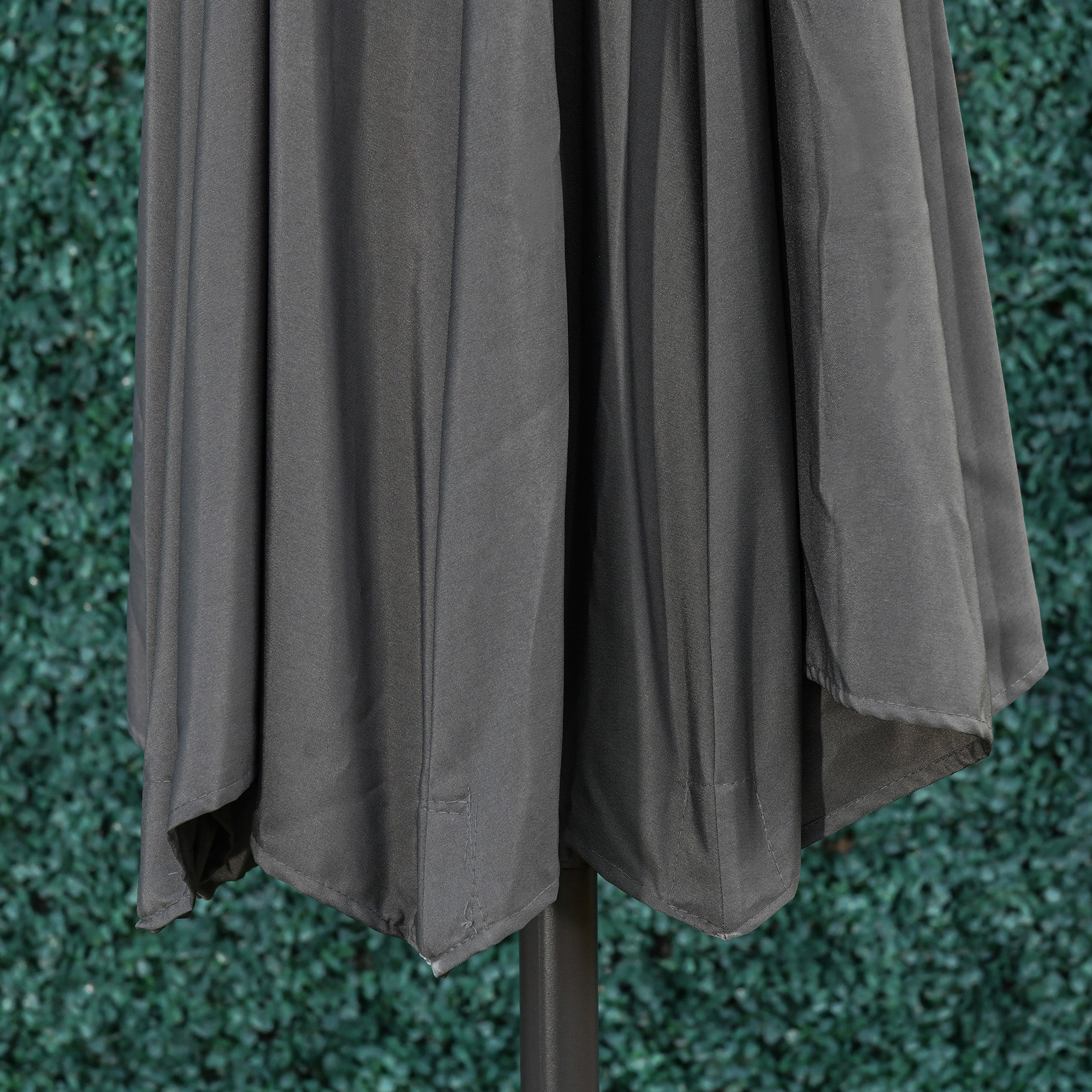 8.8' Solar Powered Patio Umbrella with LED Lights and Tilt, Dark Grey - Image 11