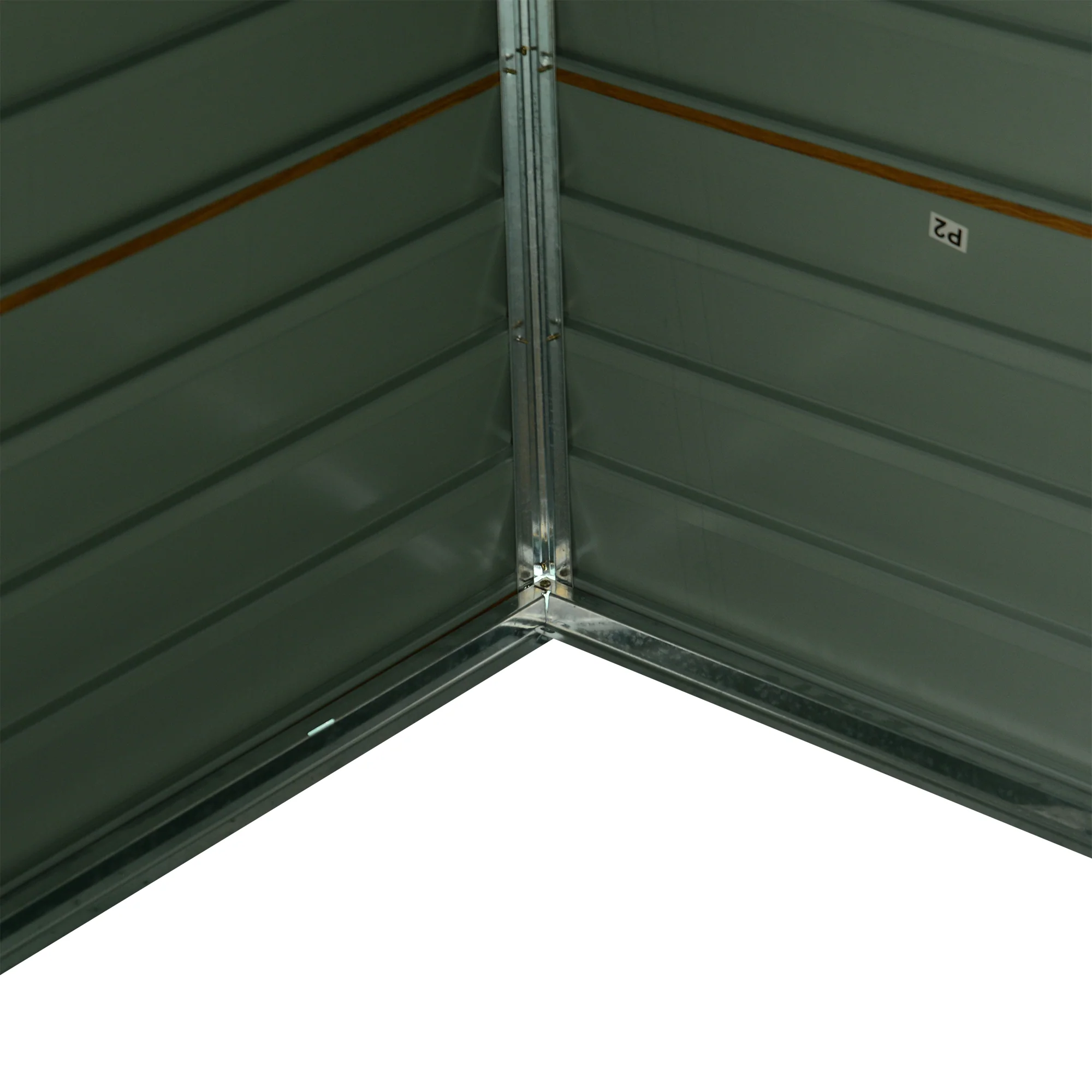 8 x 6ft Metal Garden Shed, Storage Tool House with Double Sliding Doors & Shutter Vents, Brown - Image 9