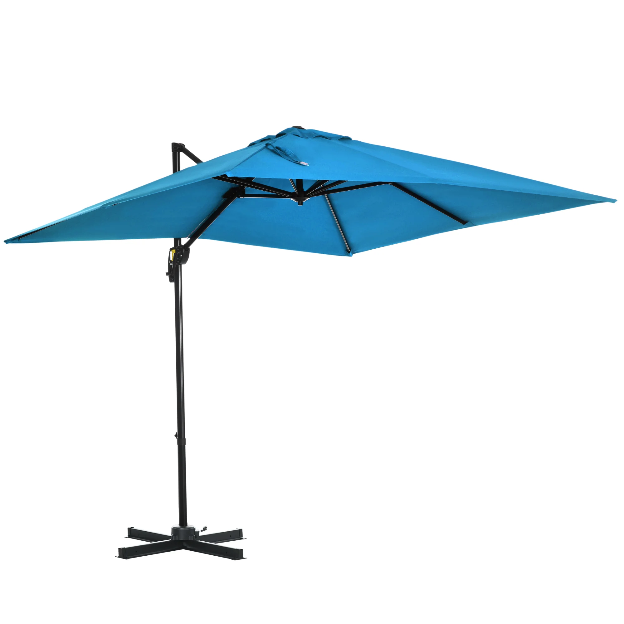 8'x 8' Square Cantilever Umbrella with 360° Rotation & Tilt, Turquoise - Image 12