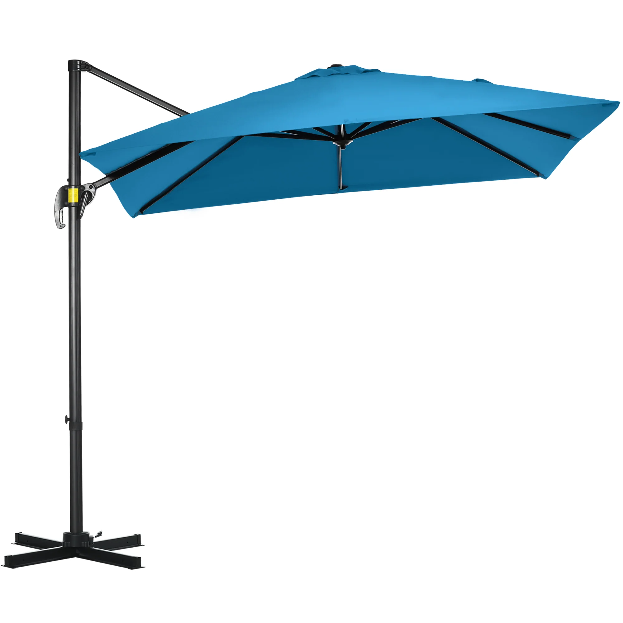 8'x 8' Square Cantilever Umbrella with 360° Rotation & Tilt, Turquoise - Image 2