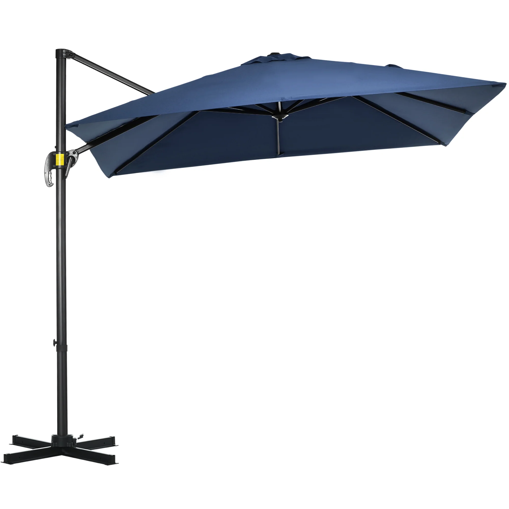 8'x 8' Square Cantilever Umbrella with 360° Rotation & Tilt, Dark Blue - Image 2