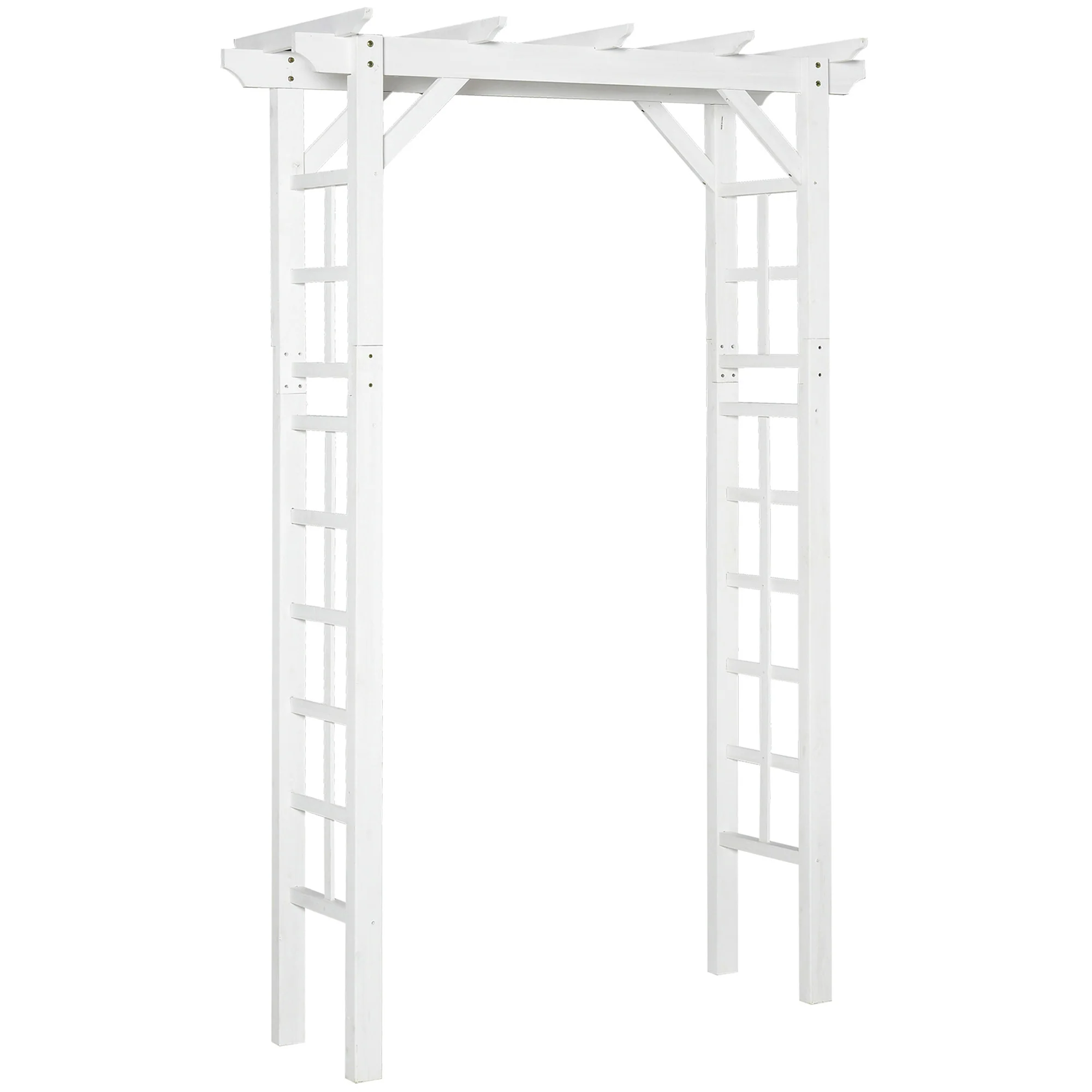 85" Wooden Garden Arbor for Climbing Vines, White