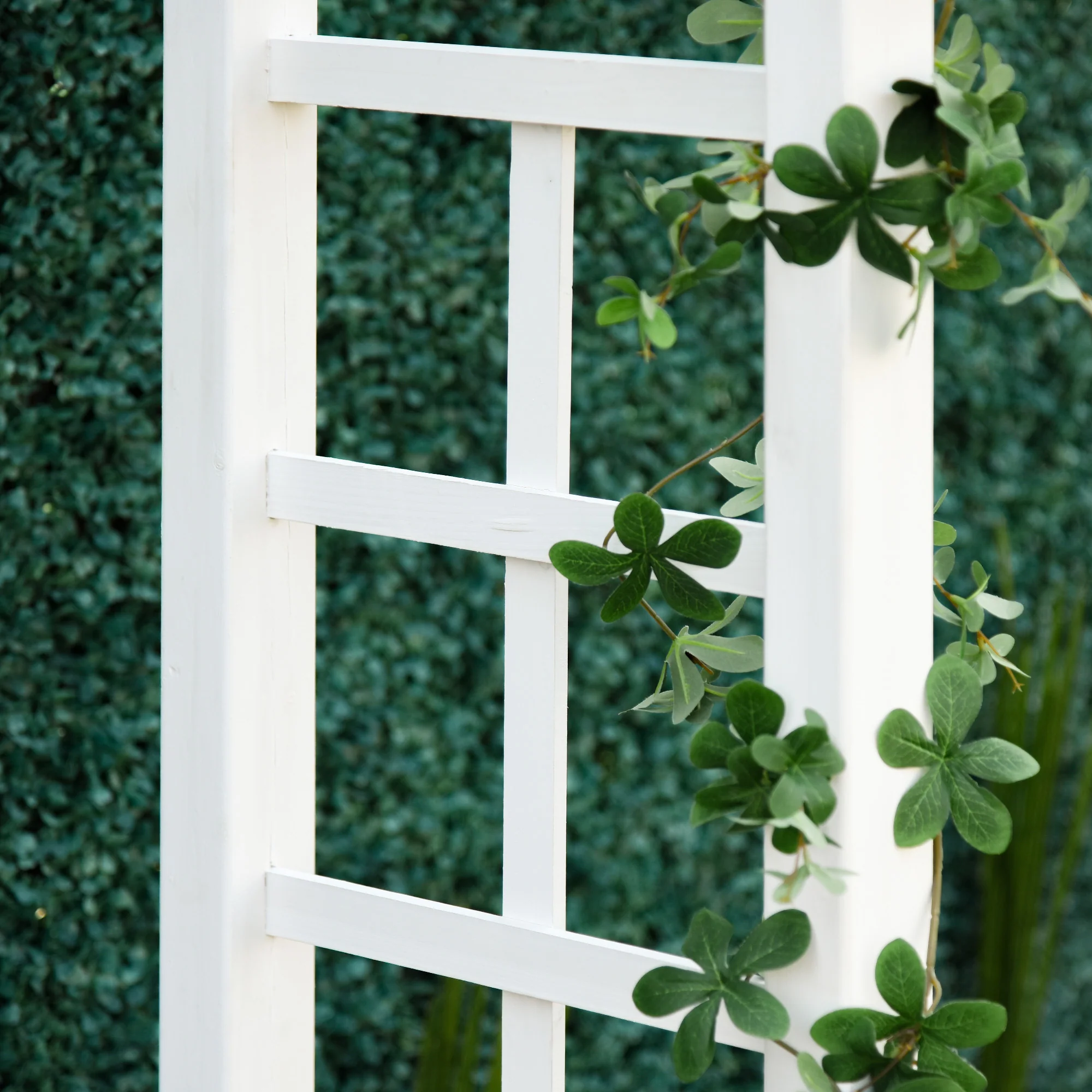 85" Wooden Garden Arbor for Climbing Vines, White - Image 11