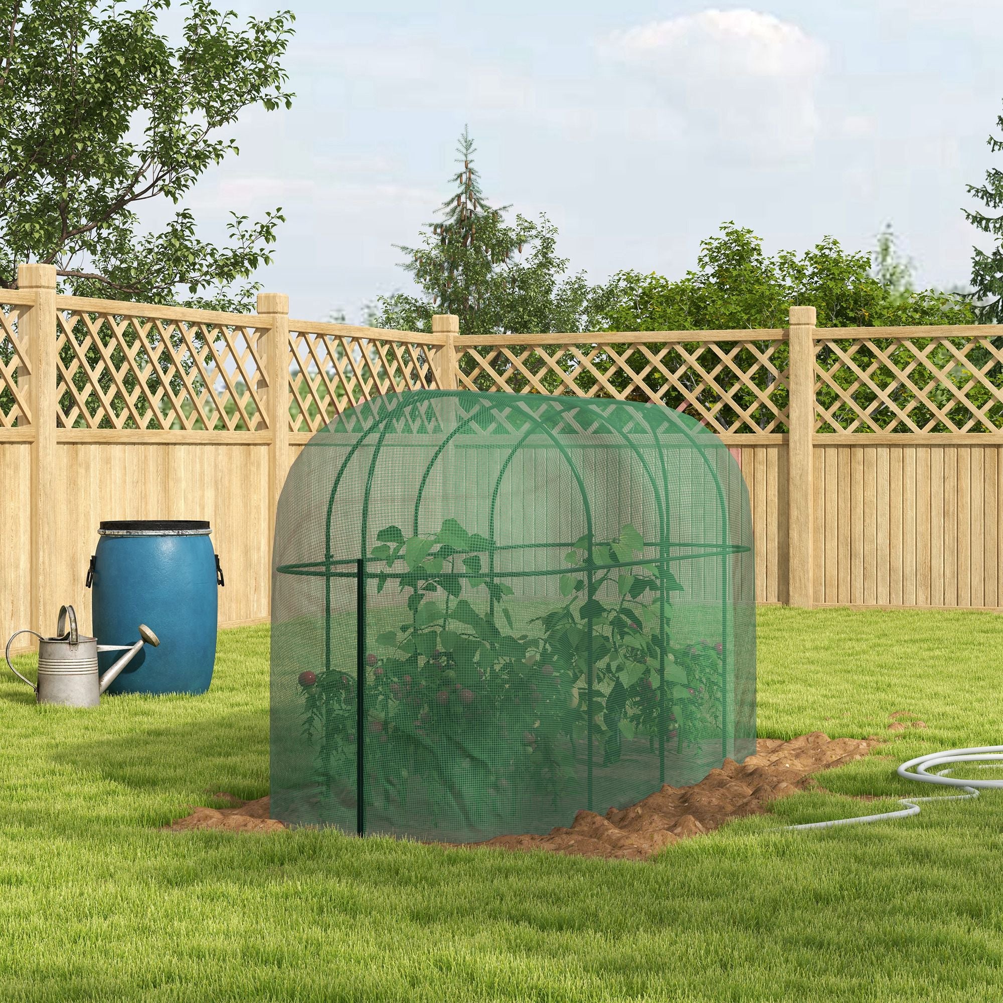 9.8'x3.3' Crop Cage with Zippered Door & Ground Stakes, Green - Image 4