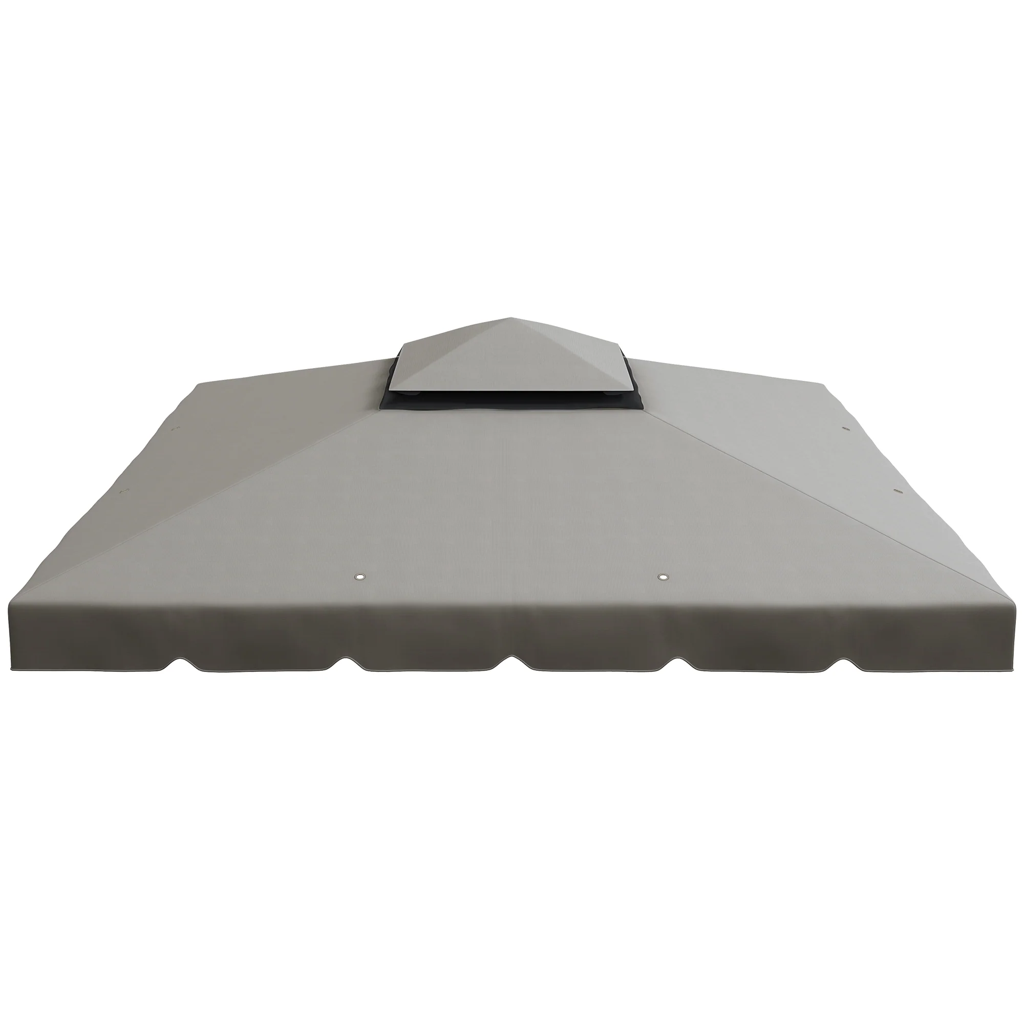 9.8' x 9.8' Gazebo Replacement Canopy with Double Vented Roof, TOP ONLY, Grey - Image 2