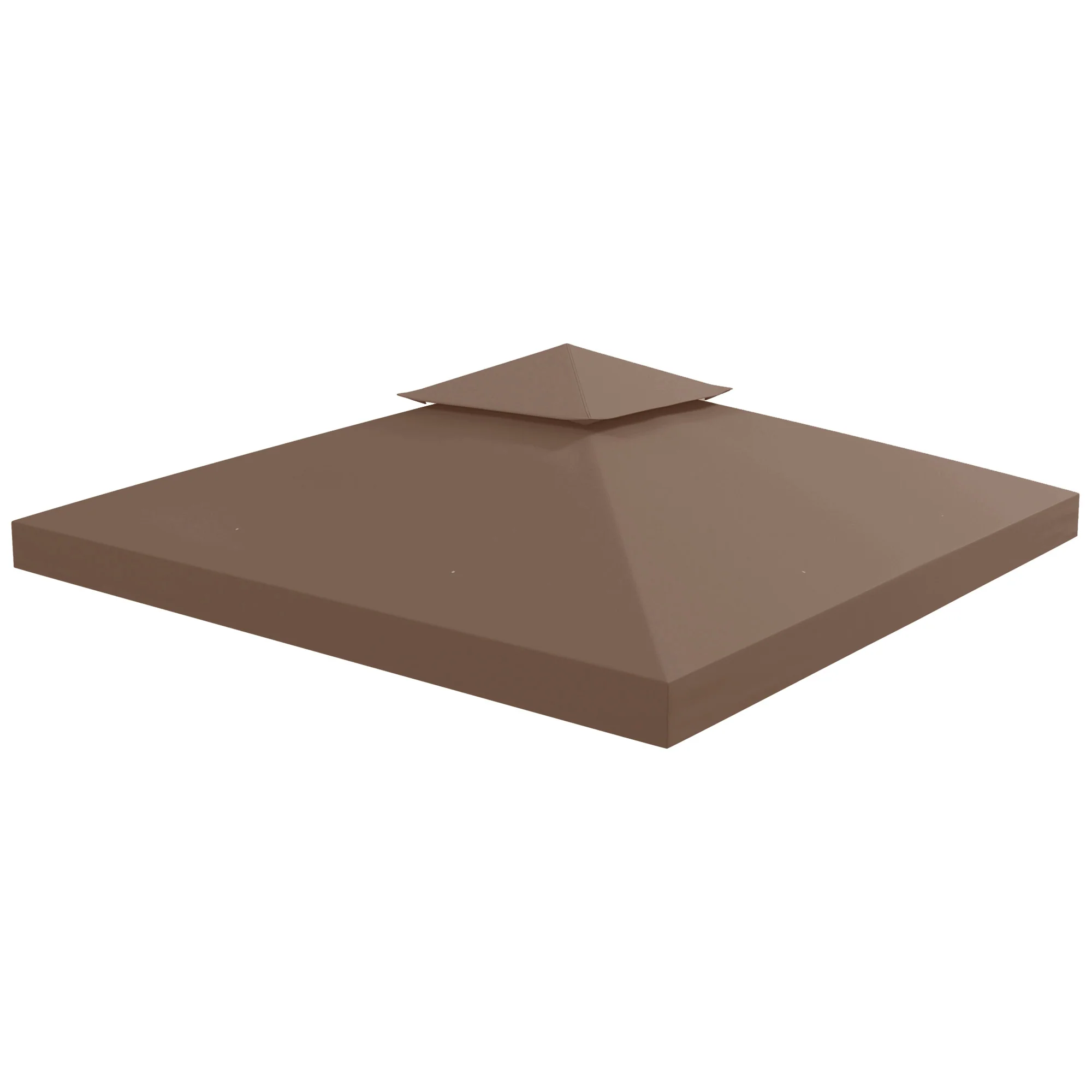 9.8' x 9.8' 2-Tier Gazebo Replacement Canopy, Coffee
