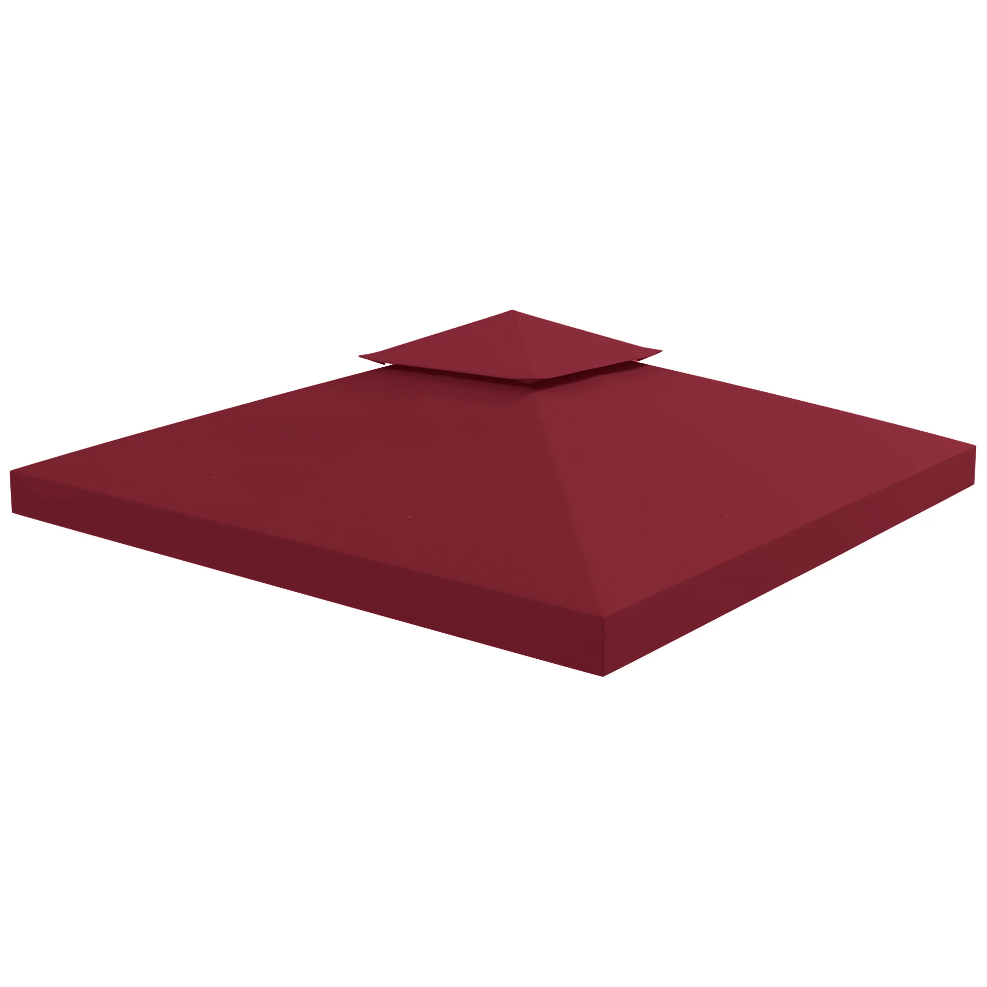 9.84' x 9.84' 2-Tier Gazebo Replacement Canopy, Wine Red - Image 2