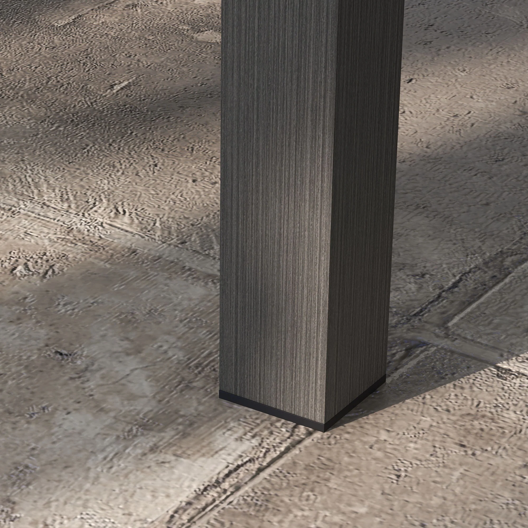 Aluminium Patio Side Table with Wood Grain Effect & Slat Tabletop, 100cm x 60cm, Brown - Image 11