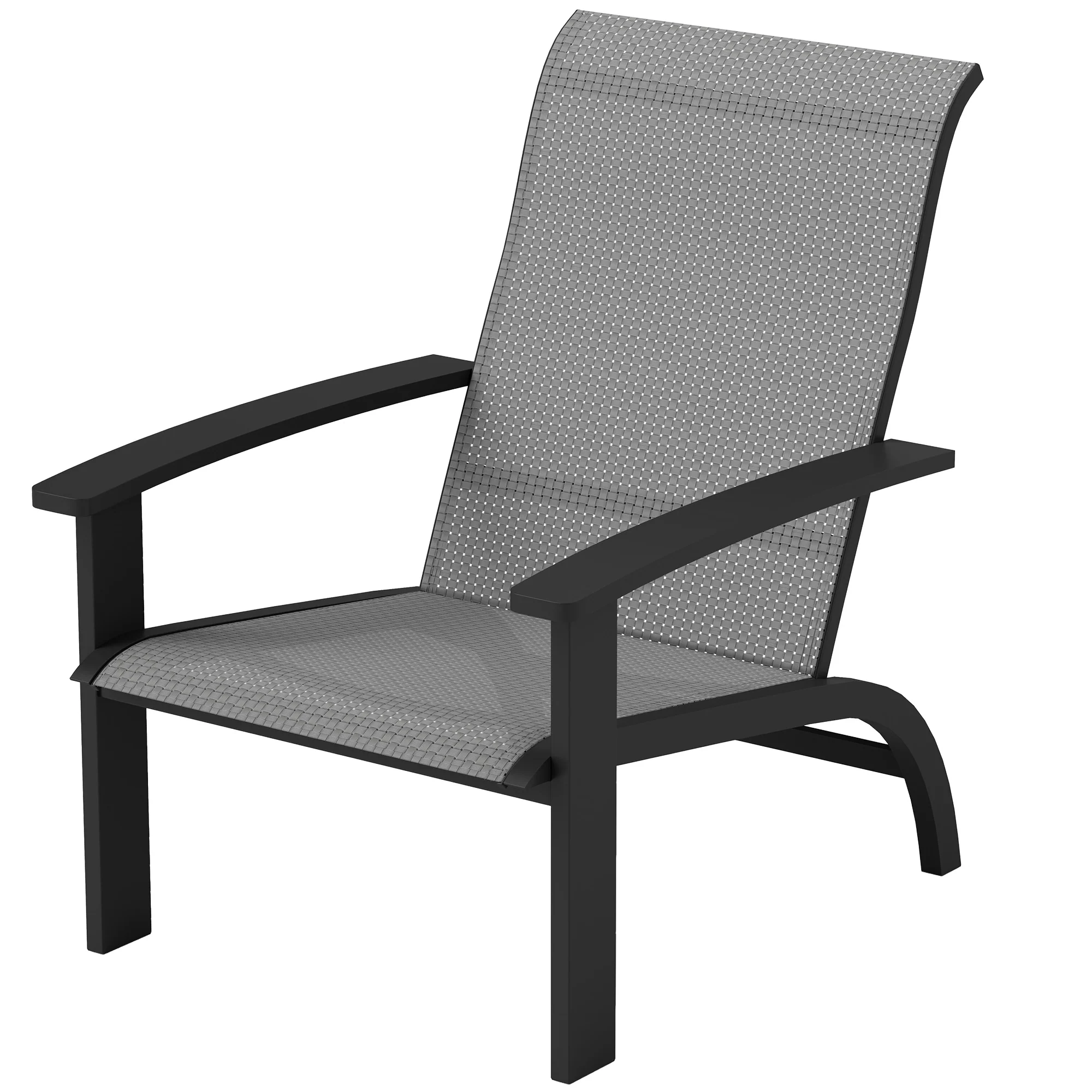 Outdoor Adirondack Chairs Muskoka Chairs with Mesh Seat & High Back, Dark Grey - Image 2