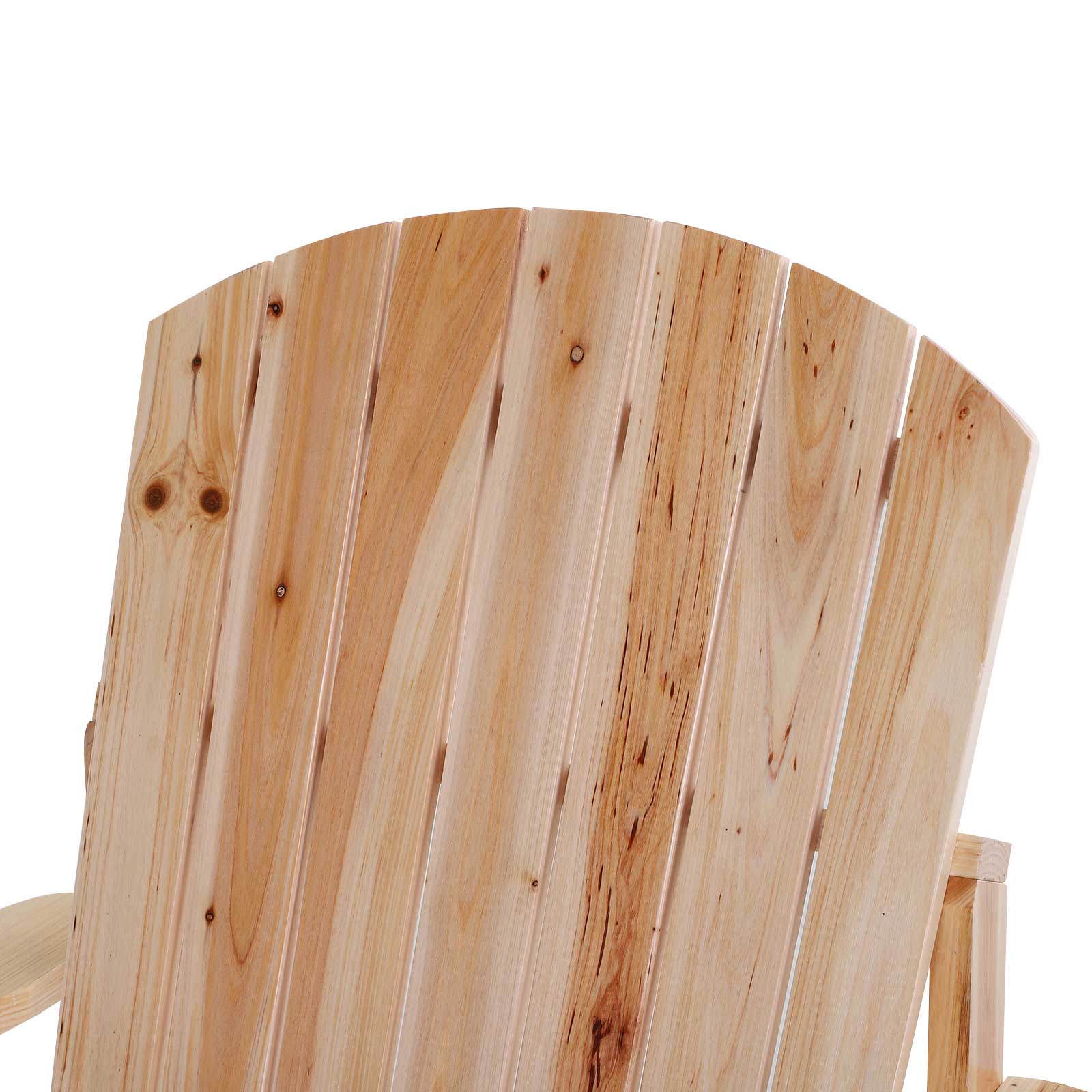 Classic Adirondack Muskoka Chairs, Garden Deck Chair with Cup Holder for Patio, Natural - Image 11