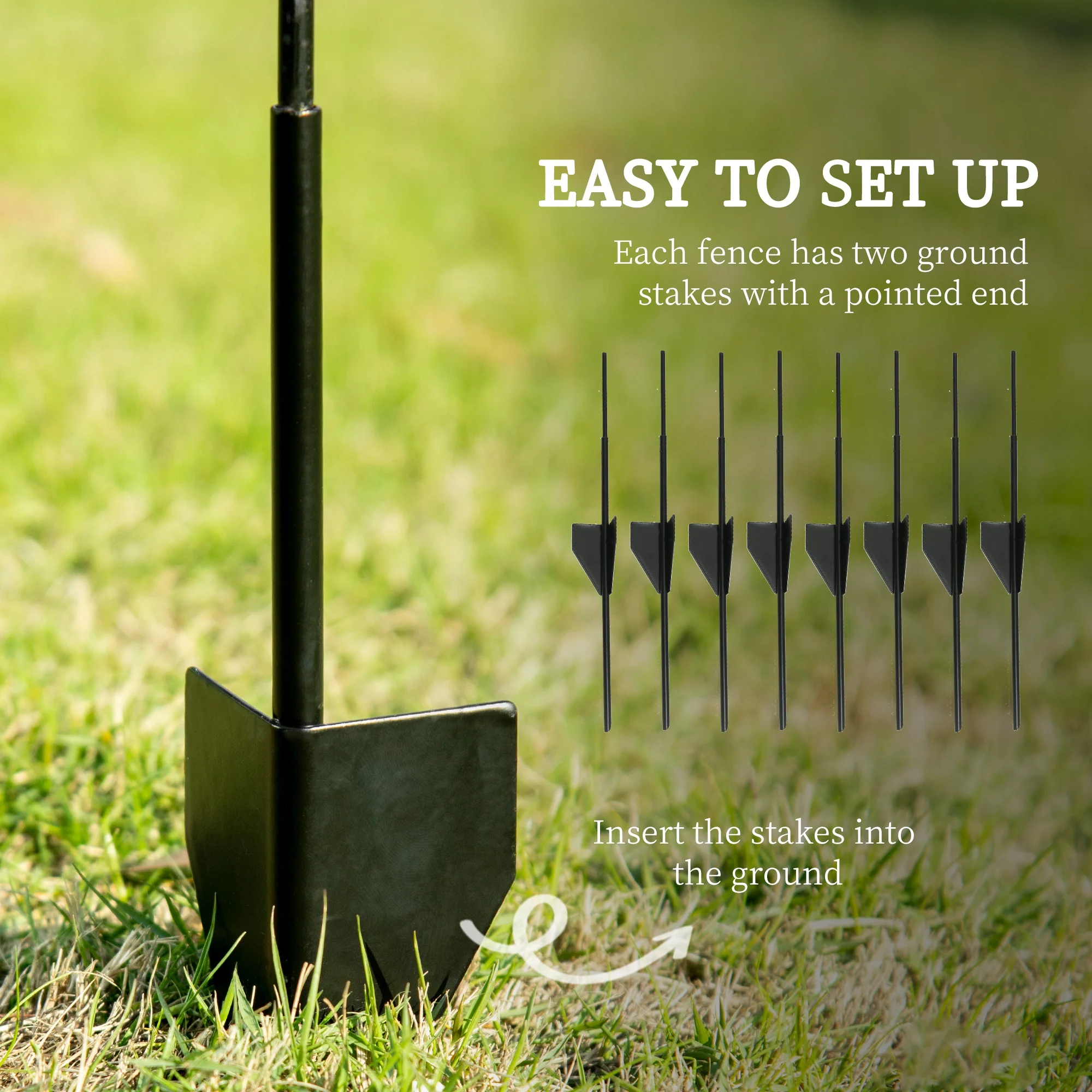 4PCs Rustproof Steel Wire Landscape Flower Bed Border, Decorative Garden Fencing, Black - Image 6
