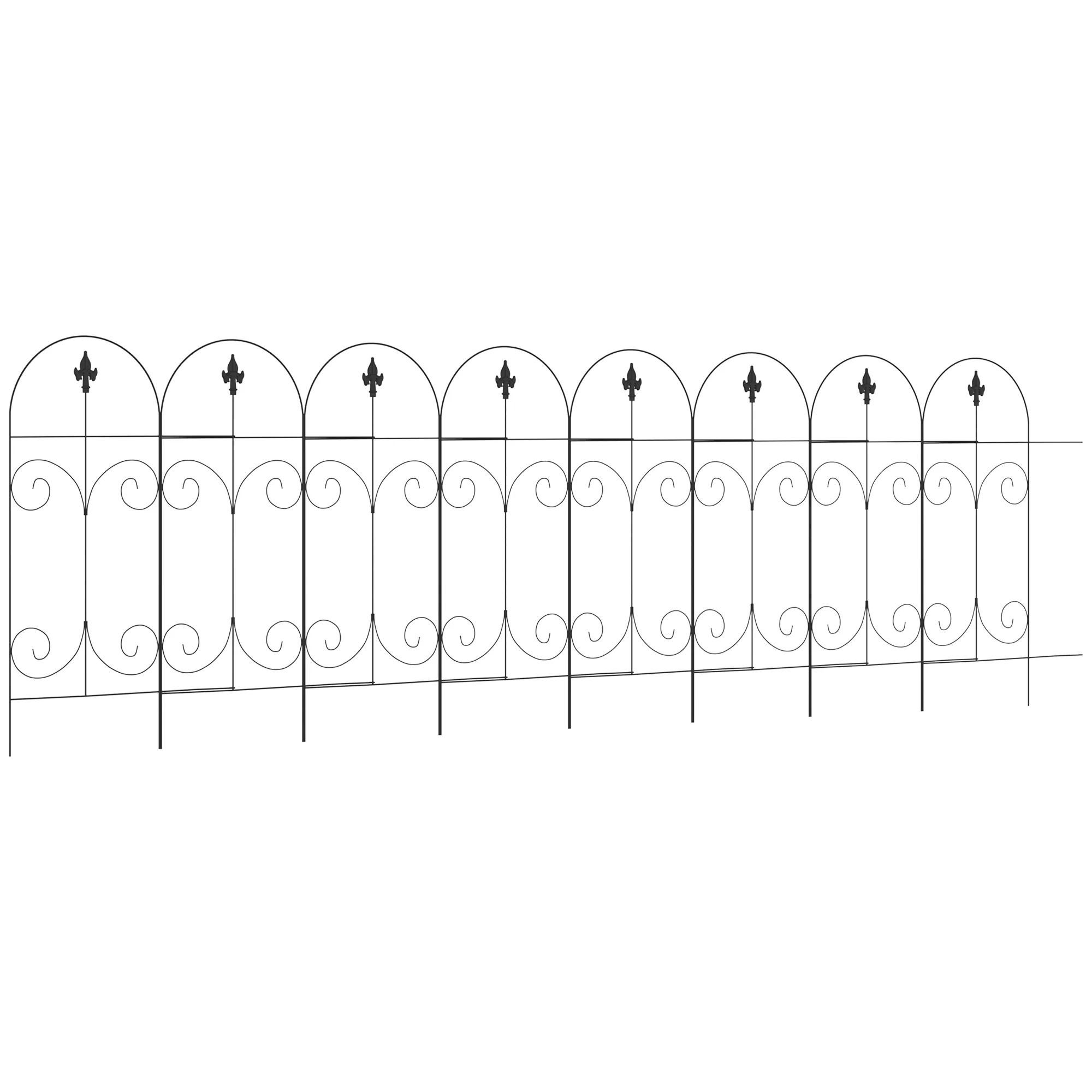 8PCs Rustproof Steel Wire Landscape Flower Bed Border, Decorative Garden Fencing, Black - Image 12