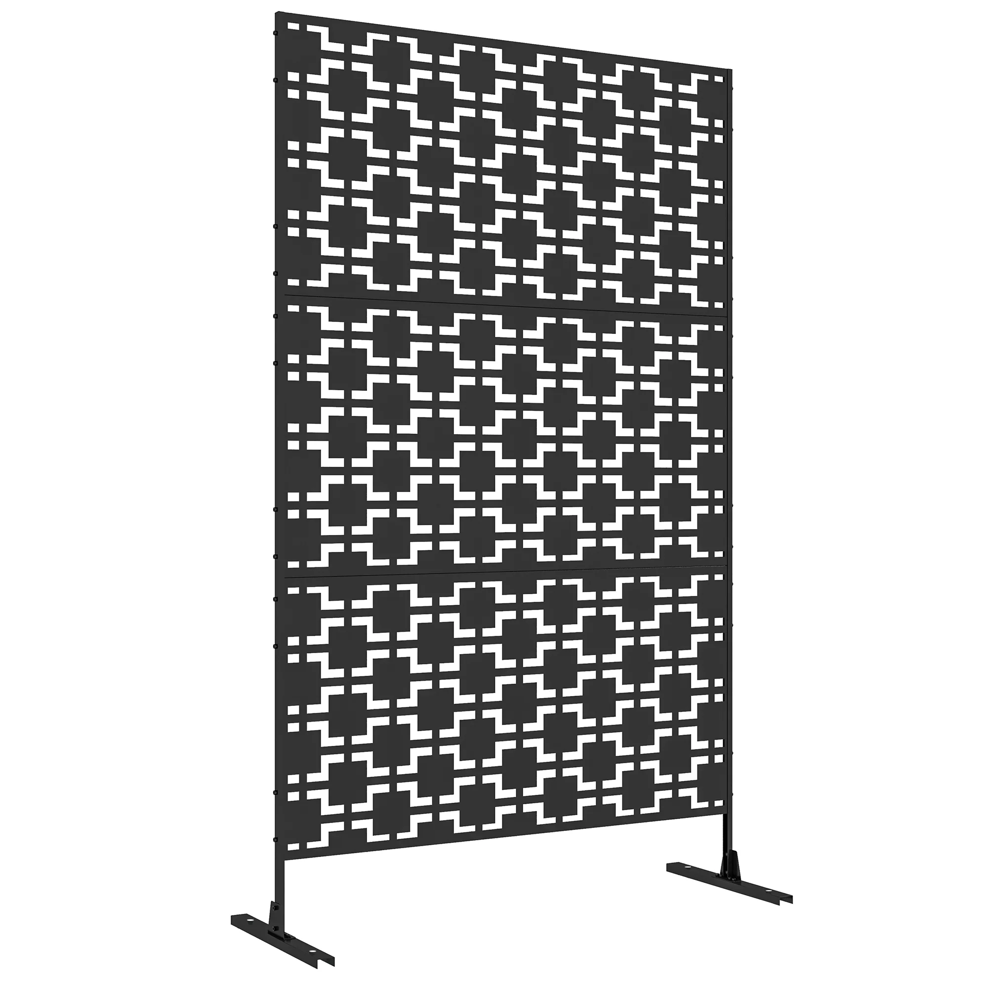 6.5FT Decorative Privacy Screen with Expansion Screws for Garden Pool Hot Tub, Grid Style - Image 12