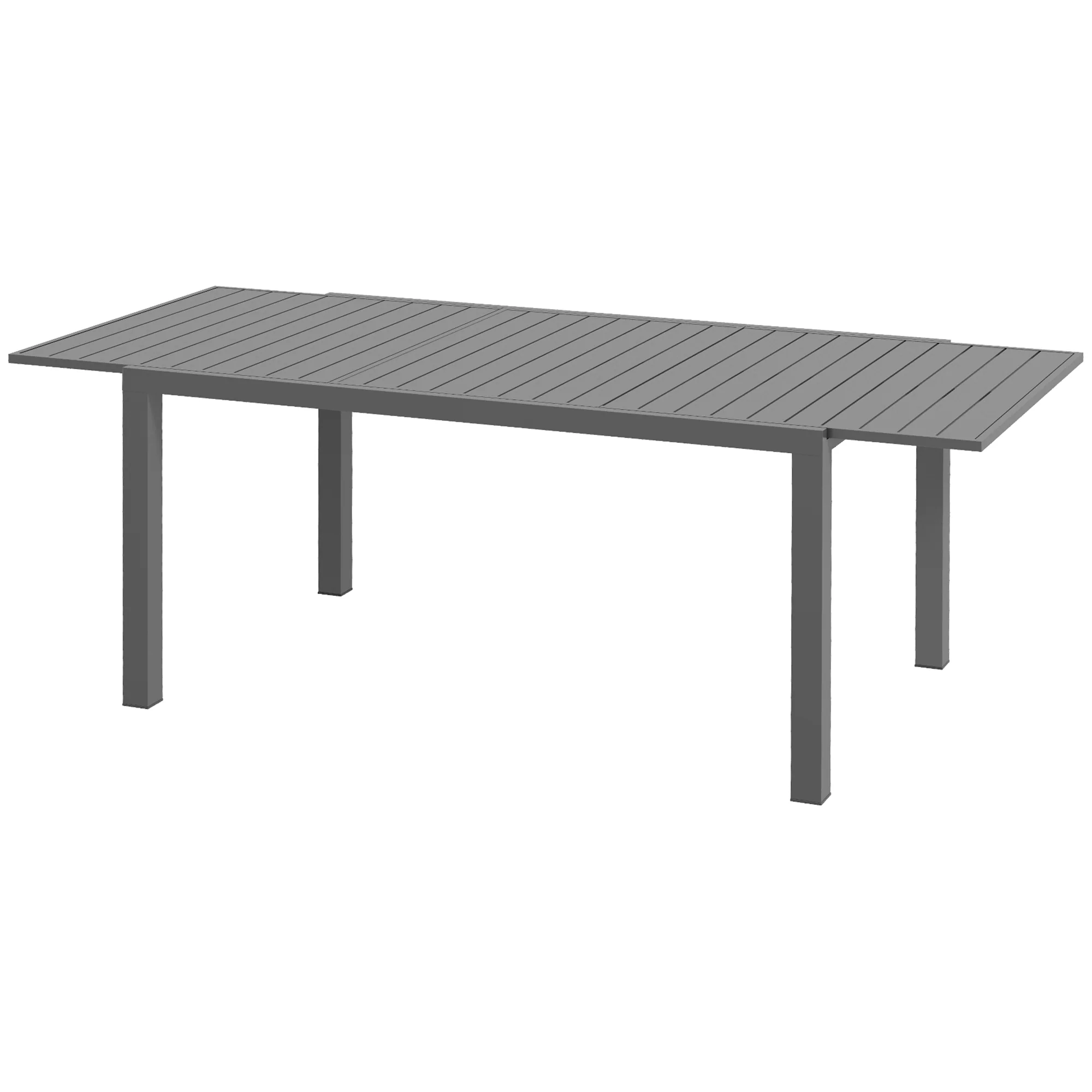 Aluminum Expandable Dining Table for 6-8, Rectangle Patio Table for Garden, Charcoal Grey - Image 2