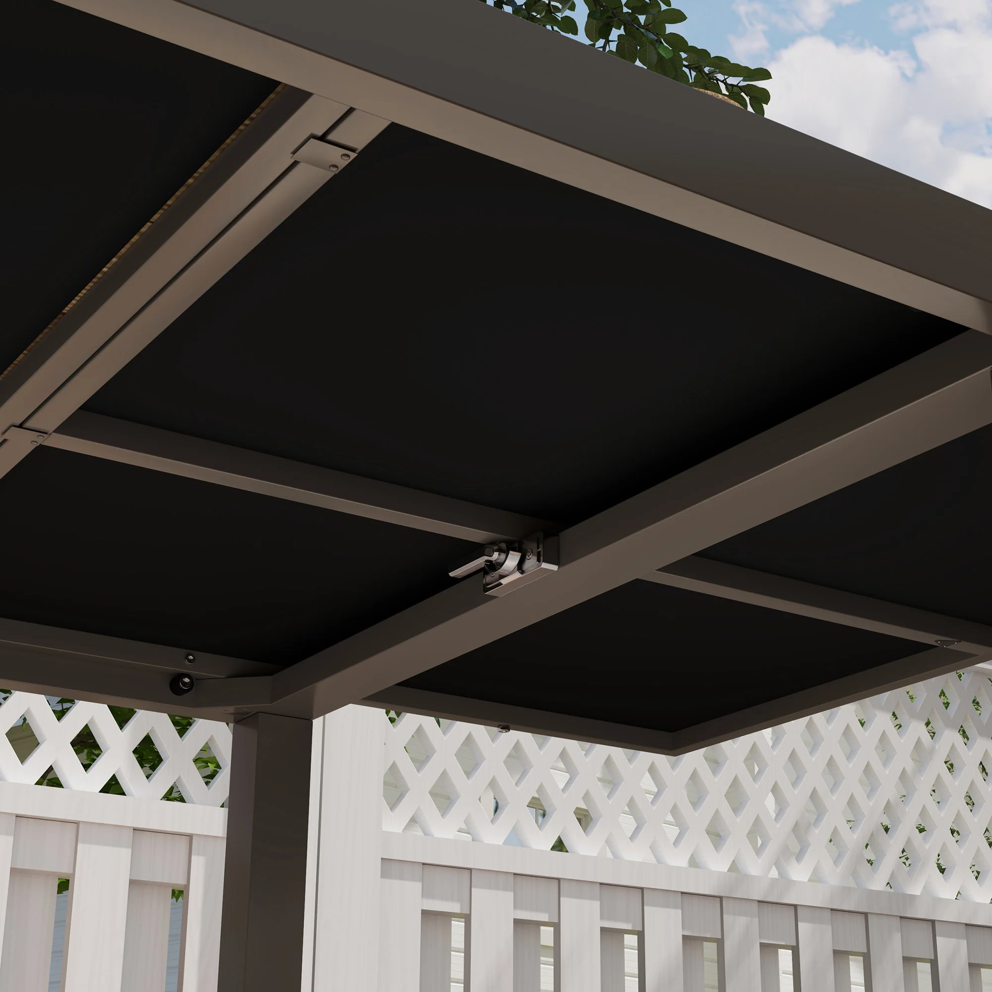 63"-94.5" Extendable Patio Dining Table with Aluminium Edging for 6-8 Person, Brown - Image 11