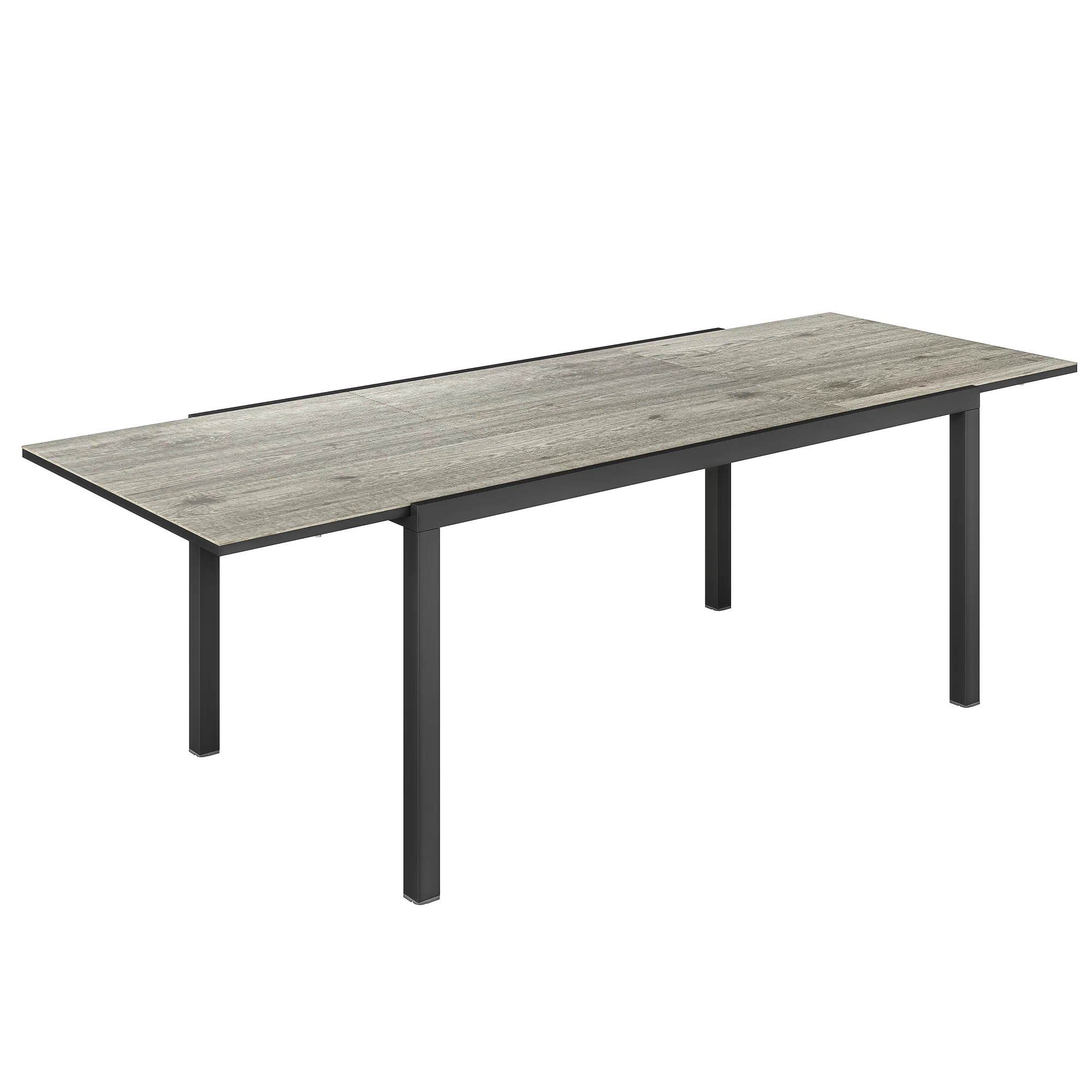 63"-94.5" Extendable Patio Dining Table for 6-8 Person, Outdoor Dining Table with Aluminium Edging, Steel Frame, Grey - Image 12