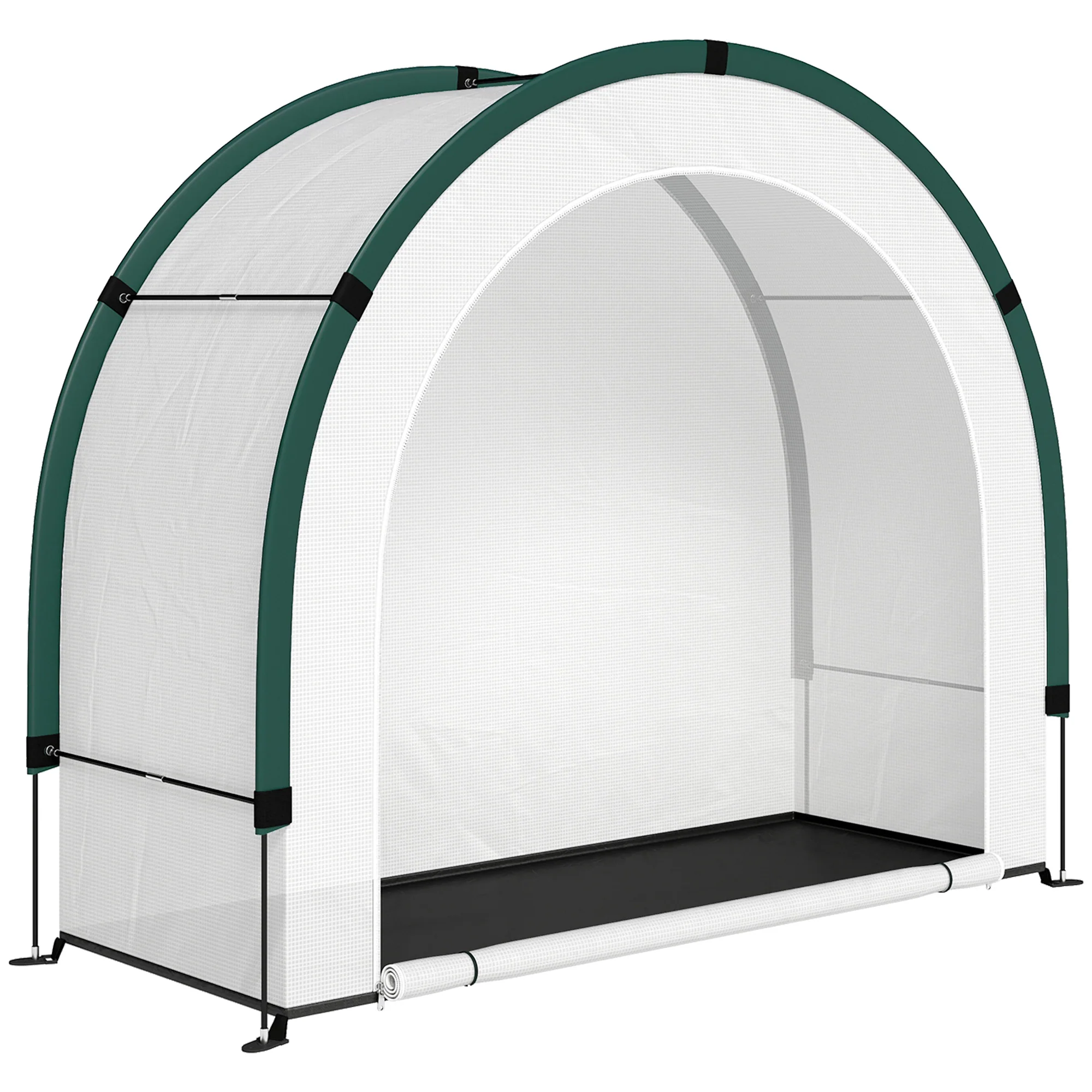 Foldable Small Greenhouse, Portable Green House with Zipper Door, PE Base, Mini Greenhouse for Garden Patio, 200 x 80 x 164 cm, Green - Image 12
