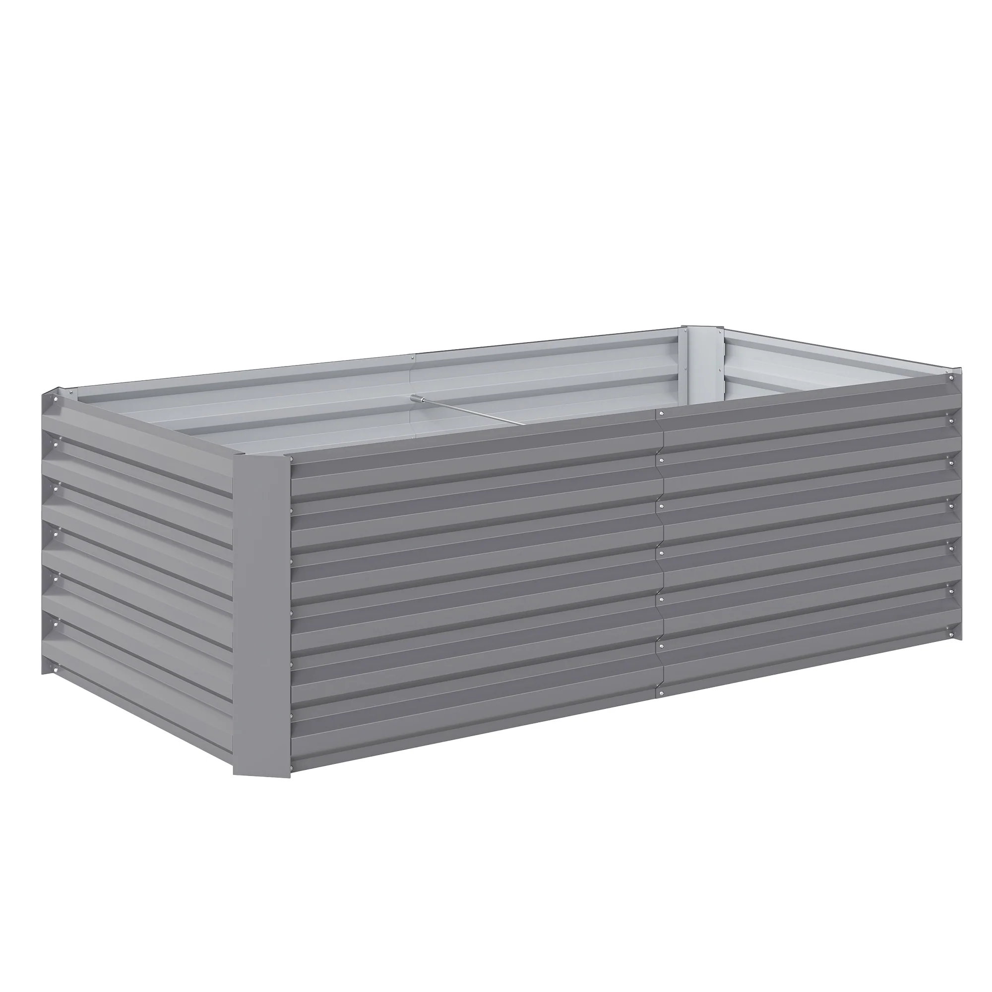 6' x 3' x 2' Raised Garden Bed, Galvanized Planter Box for Growing Flowers, Herbs and Vegetables, Light Grey - Image 12