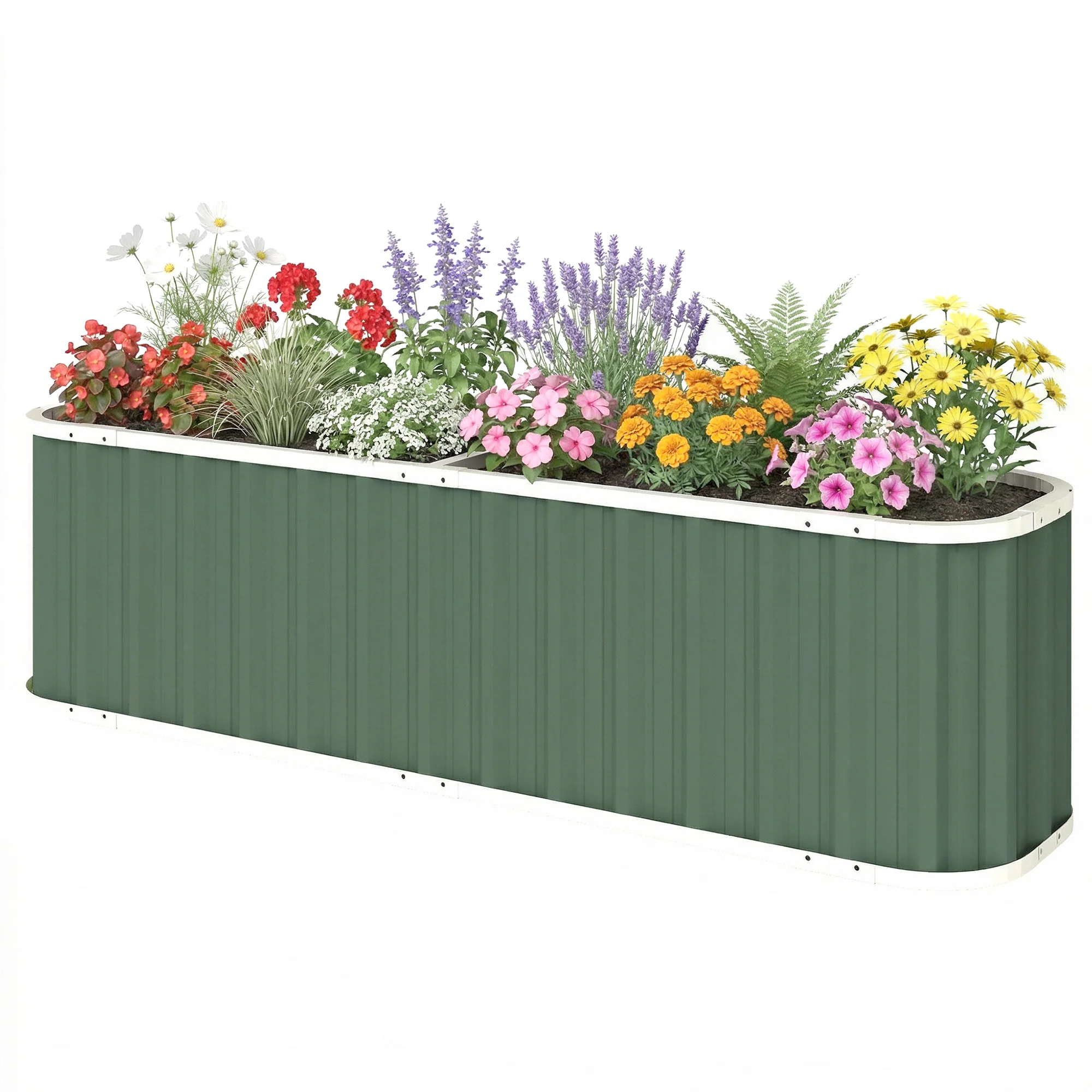 Galvanized Raised Garden Bed, Deep Rot Planter Box, Outdoor Garden Bed with Plant Labels, 7' x 2' x 2', Light Green - Image 2