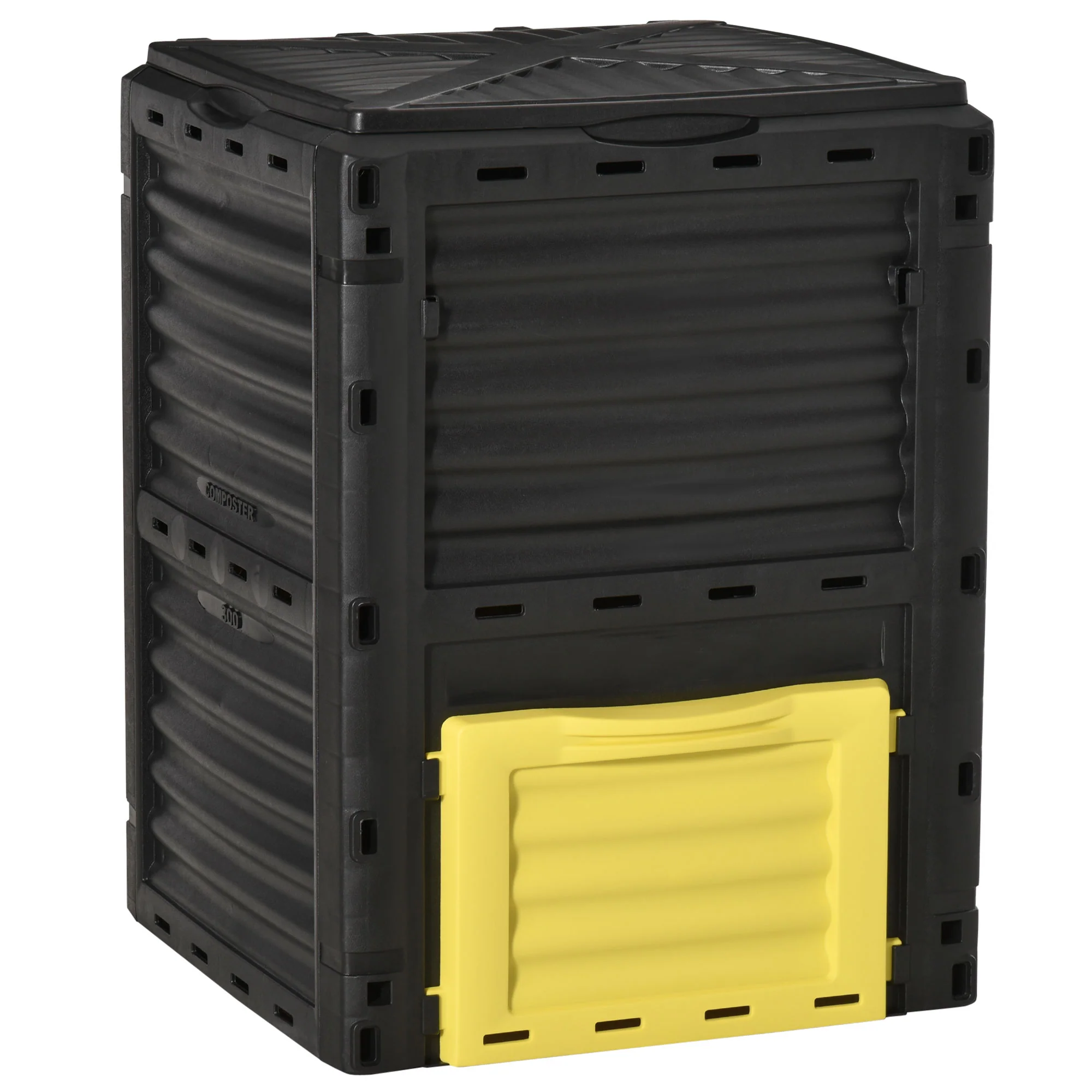 80 Gallon Outdoor Compost Bin for Fast Soil Creation, Yellow