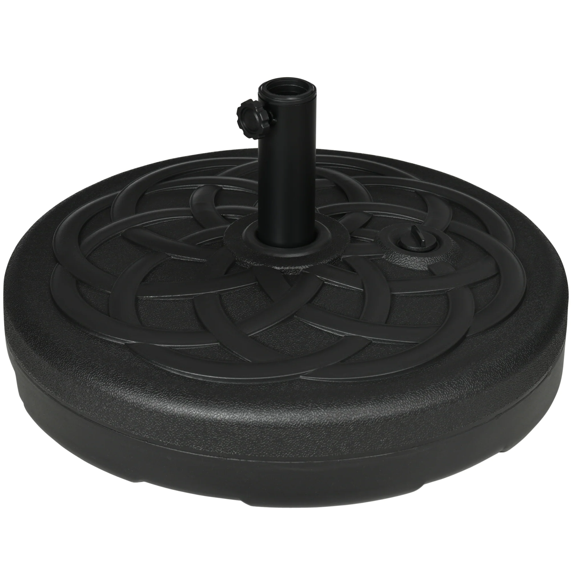 Garden Parasol Base Holder with Built-In Handle, 25kg Water or 35kg Sand Filled, Black - Image 12