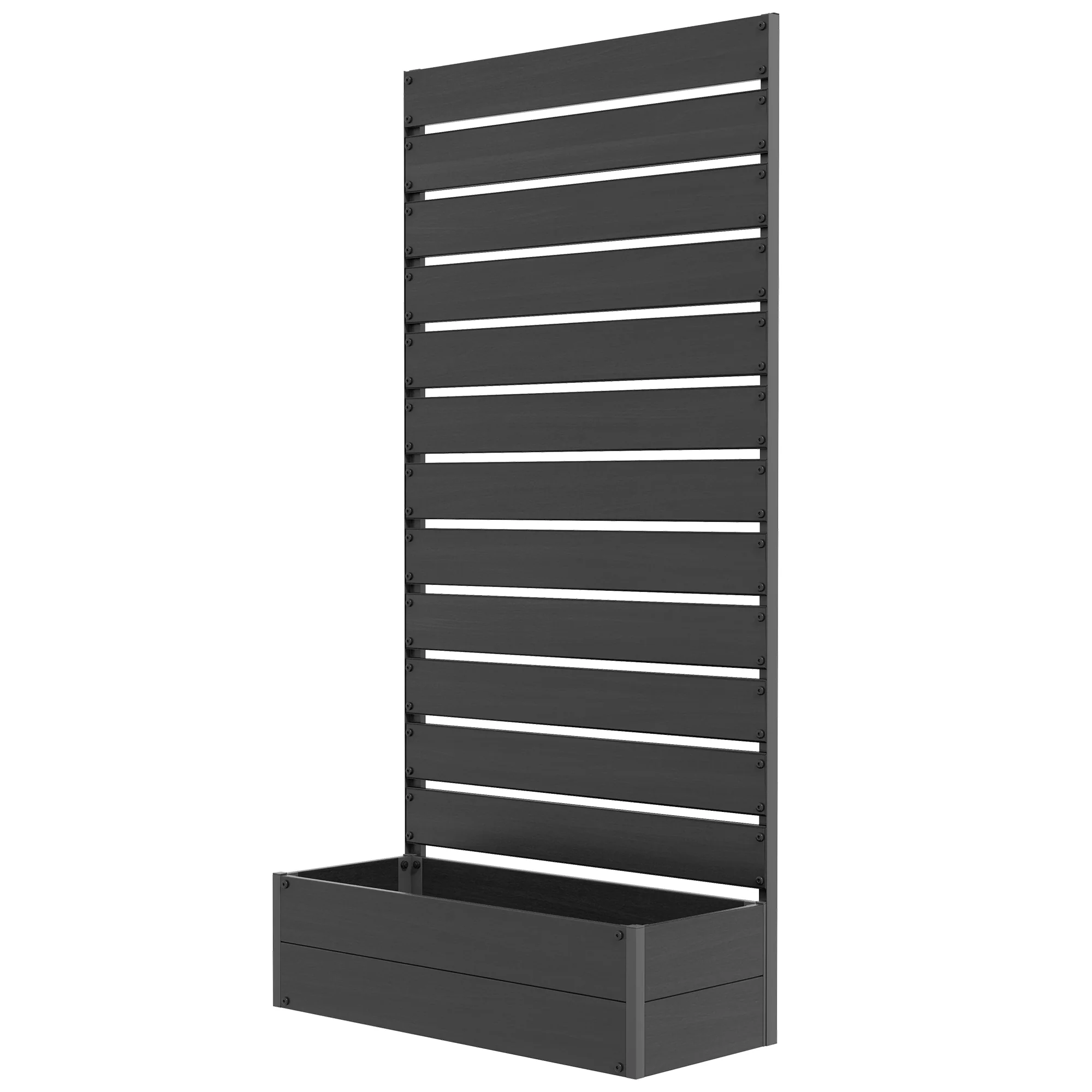 Garden Planter with Trellis for Climbing Plants, Vines, Flowers, 90.5x38x180cm, Black - Image 12