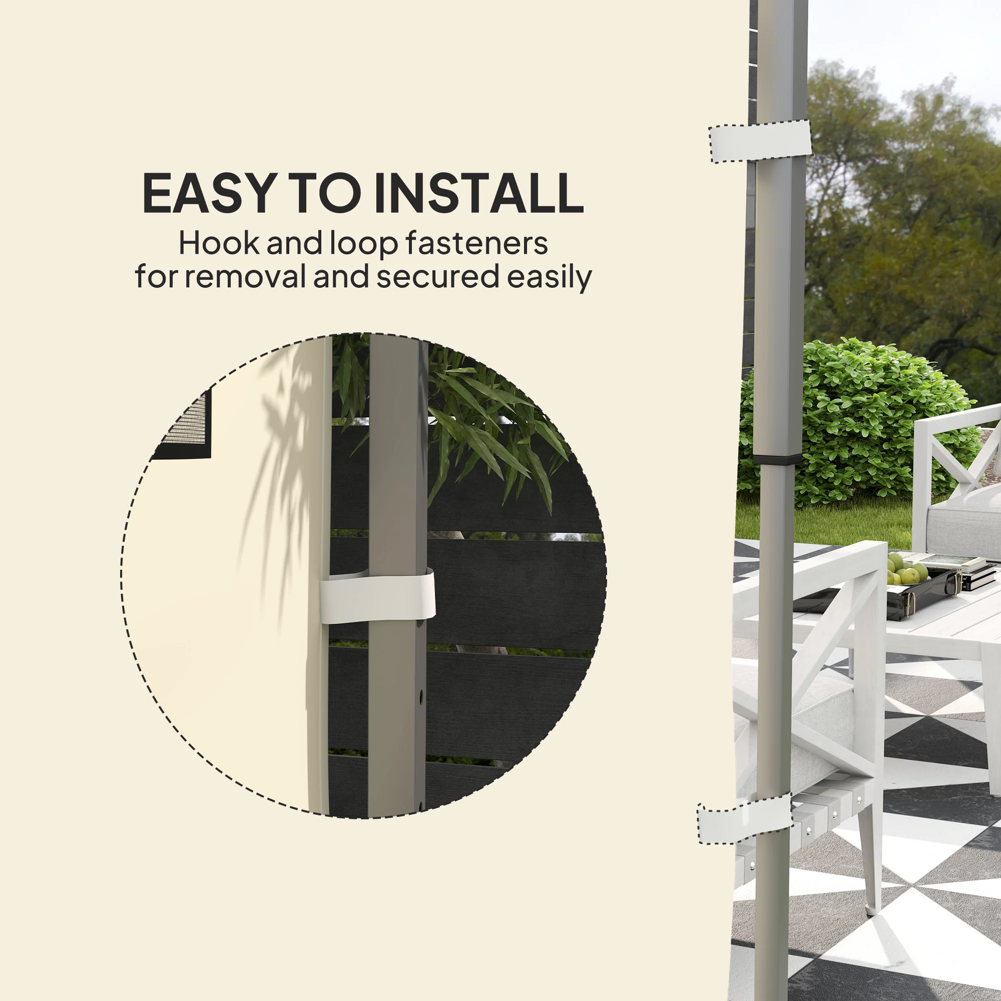 Canopy Sidewall Panel for 3 x 3m Straight Leg Pop Up Gazebos, 1 Pack Sidewall Only, Beige - Image 8