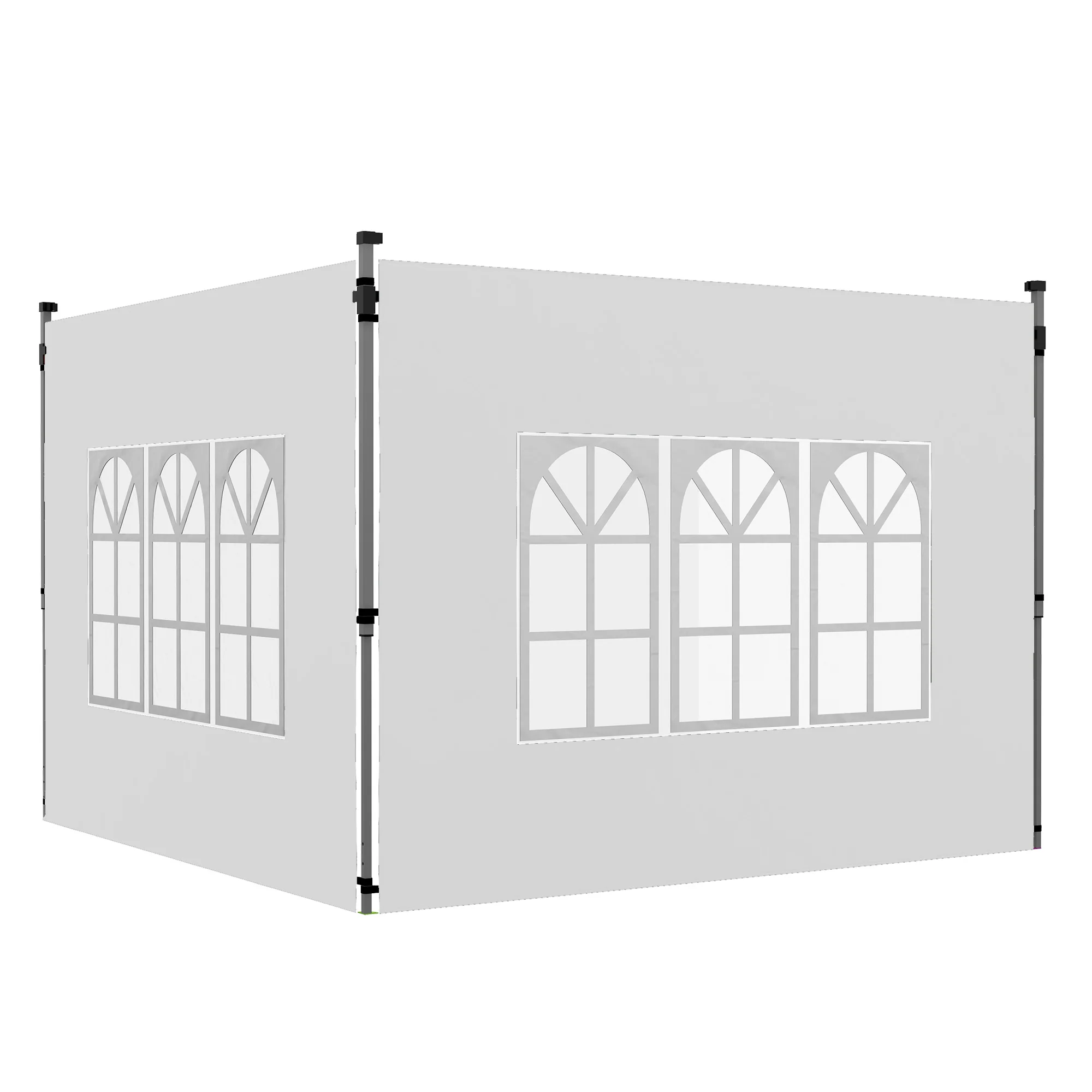 Gazebo Side Panels for 3x3(m) or 3x4(m) Pop Up Gazebo, 2 Pack Sides Replacement, White