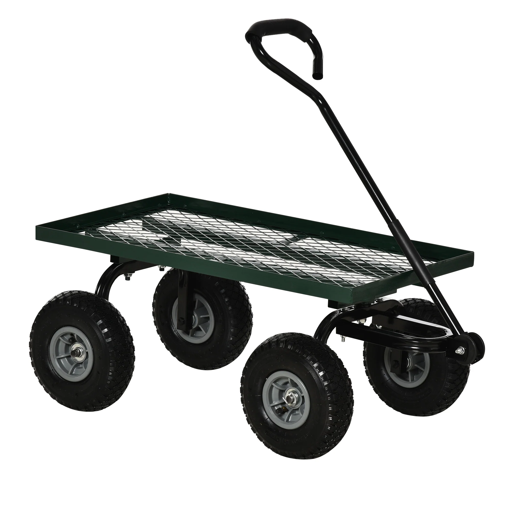Heavy Duty Garden Wagon with 10" Wheels and Rotating Handle, 330 lb Capacity, Black - Image 12