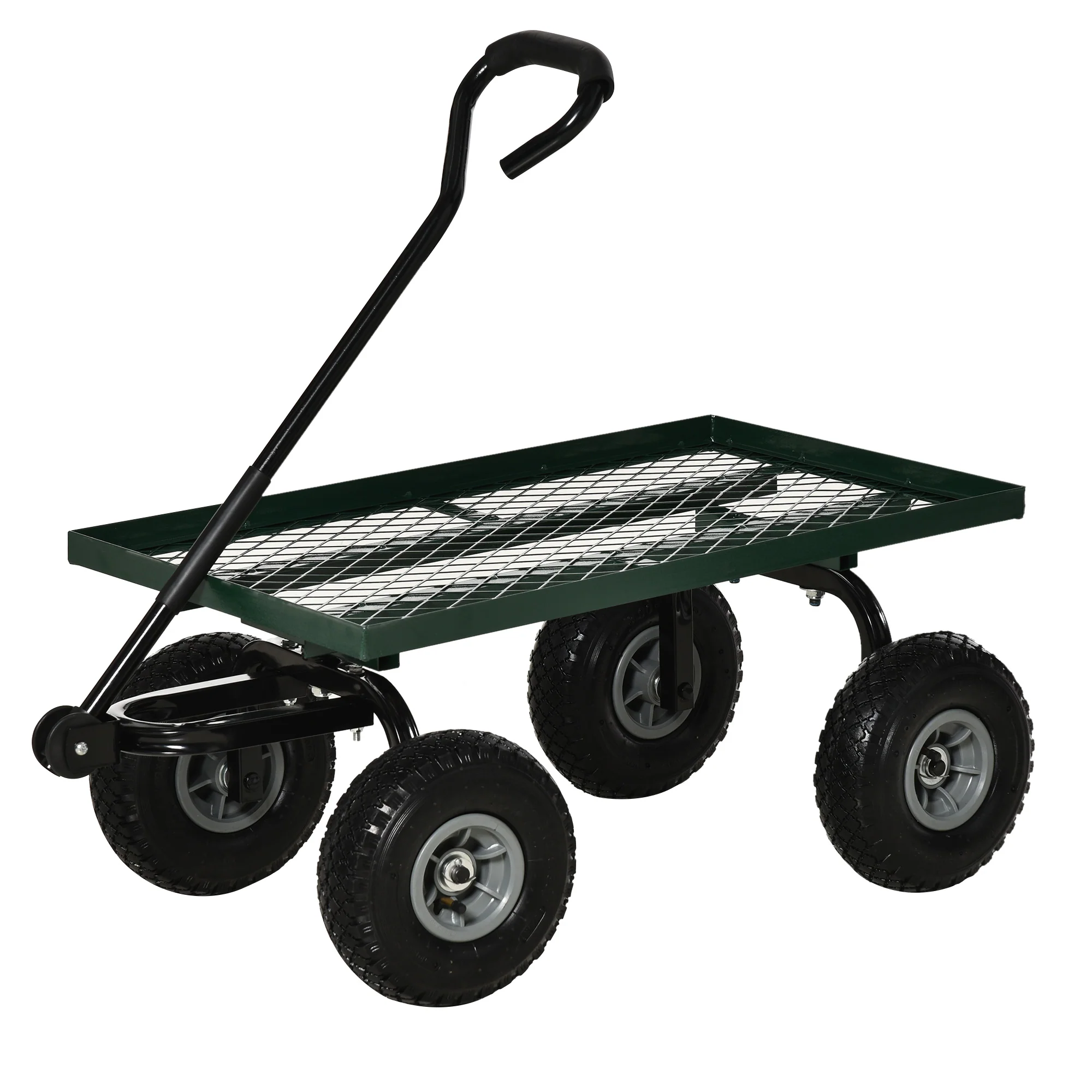 Heavy Duty Garden Wagon with 10" Wheels and Rotating Handle, 330 lb Capacity, Black - Image 2