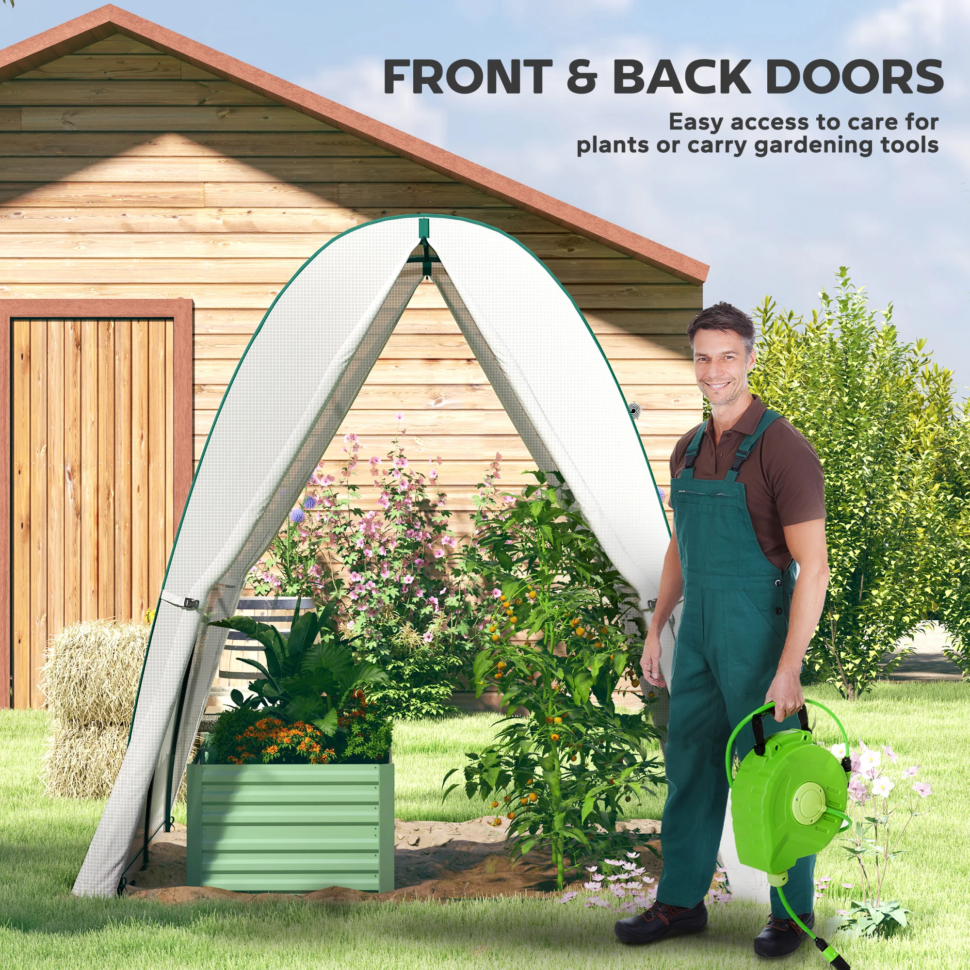 Portable Walk-In Greenhouse Tunnel with Sandbag Support - Image 9